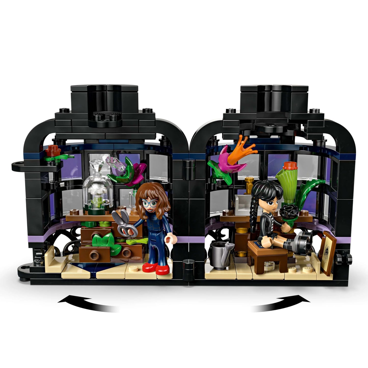 LEGO Wednesday Black Dahlia toy - playset for building and displaying with 2 minifigures and accessories - model building - children's gift for girls, boys and fans of the TV series from 9 years old - 76784