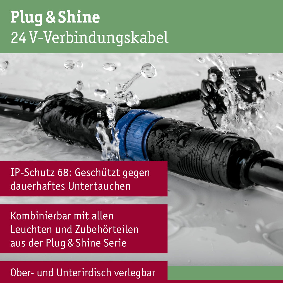 Paulmann lighting system Plug&Shine connection cable 500 cm 93927 black 24 V - 939.27