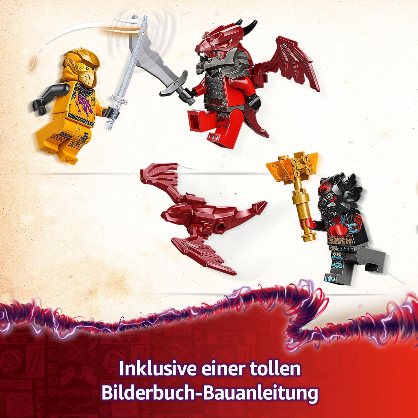 LEGO NINJAGO Ras and Arin's super storm plane - toy with drone, shooters, blades and engines - including 3 minifigures for ninja role play - building set for boys and girls aged 8 and up 71833