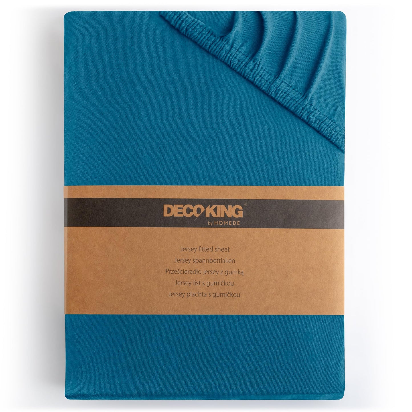 DecoKing fitted sheet 200x220 220x240 cm 100% combed cotton blue fitted sheets jersey box spring bed amber 200 x 220 220 x 240 - Amber