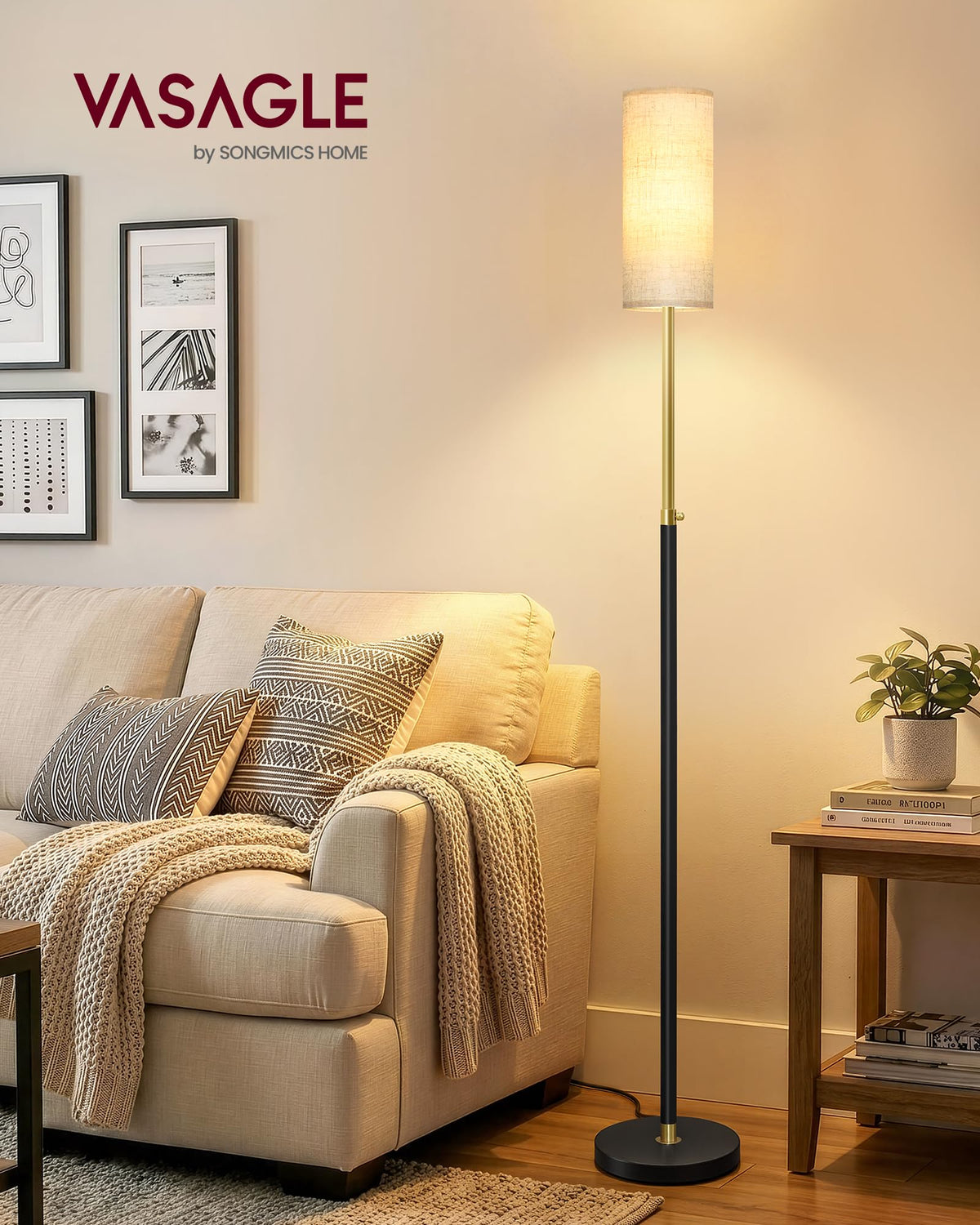 VASAGLE lampă de podea living, 148 cm lampă de citit - LFL022BD02