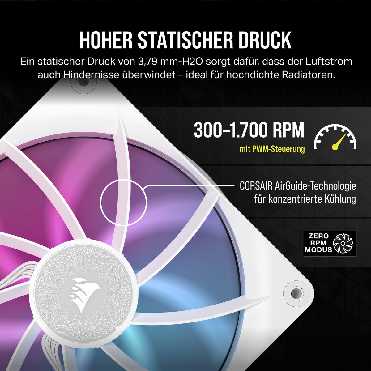 CORSAIR iCUE LINK RX140 RGB 140mm PWM Fans – Double Pack, White - CO-9051024-WW