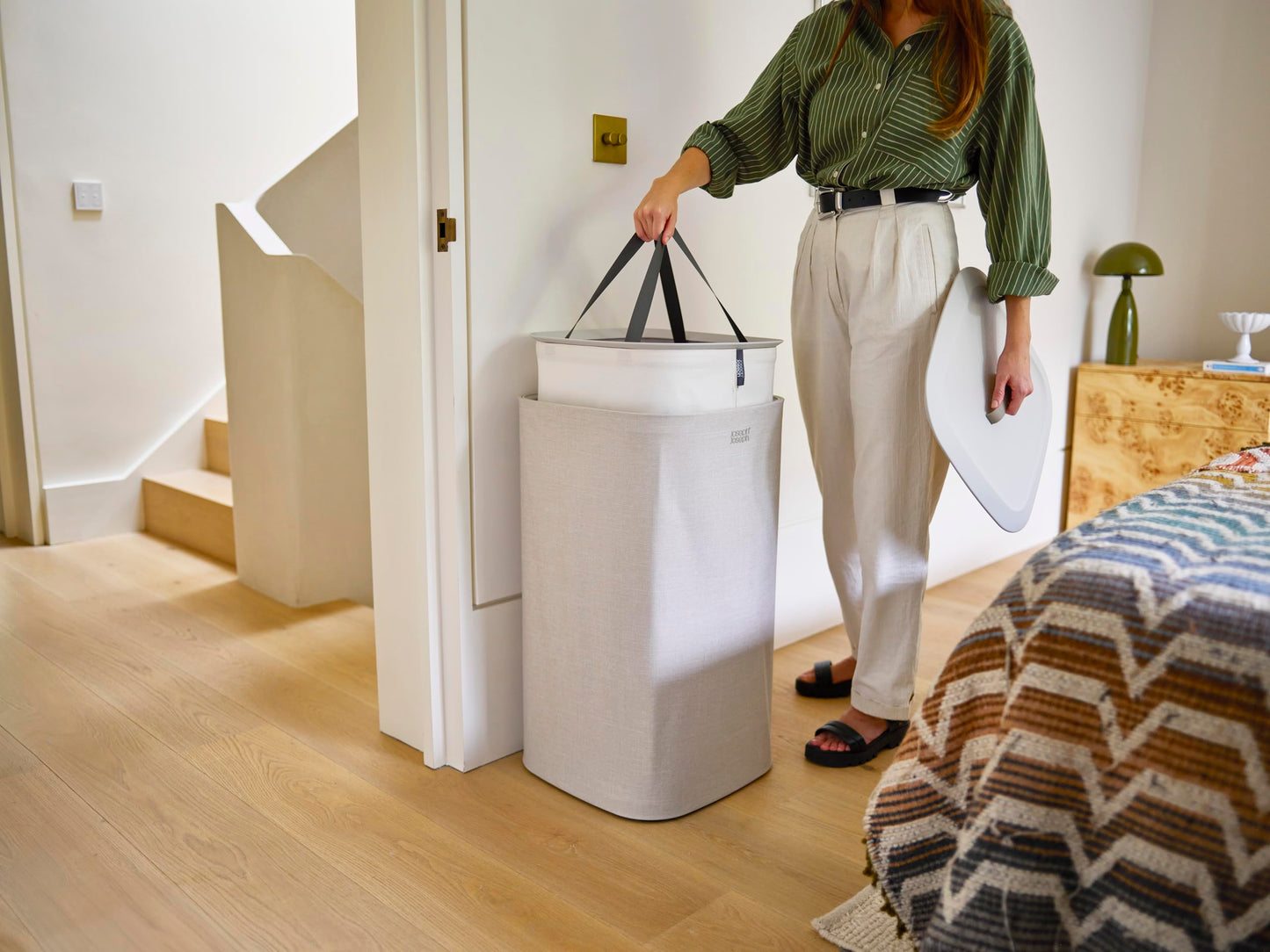 Joseph Joseph Tota One 60L Laundry Sorting Basket with Lid, Removable Laundry Bags with Handles, Perfect for Bedroom & Bathroom - 5000004
