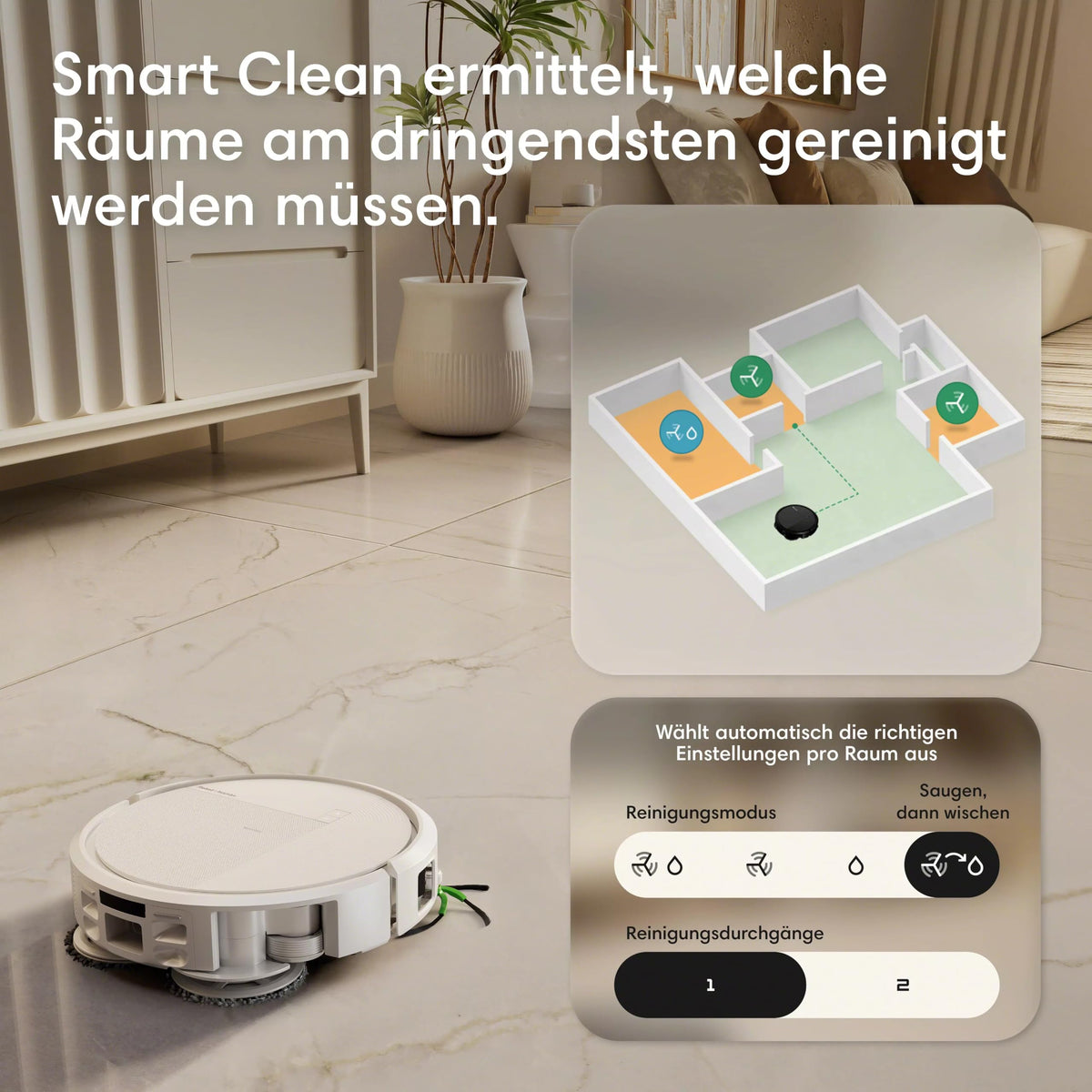 iRobot Roomba® Plus 575 Combo Robot + AutoWash™ Dock, 25Kpa, multifunctional dock, washes and dries the mopping pads at high temperature, Clearview LiDAR + camera, self-emptying, black - R285240