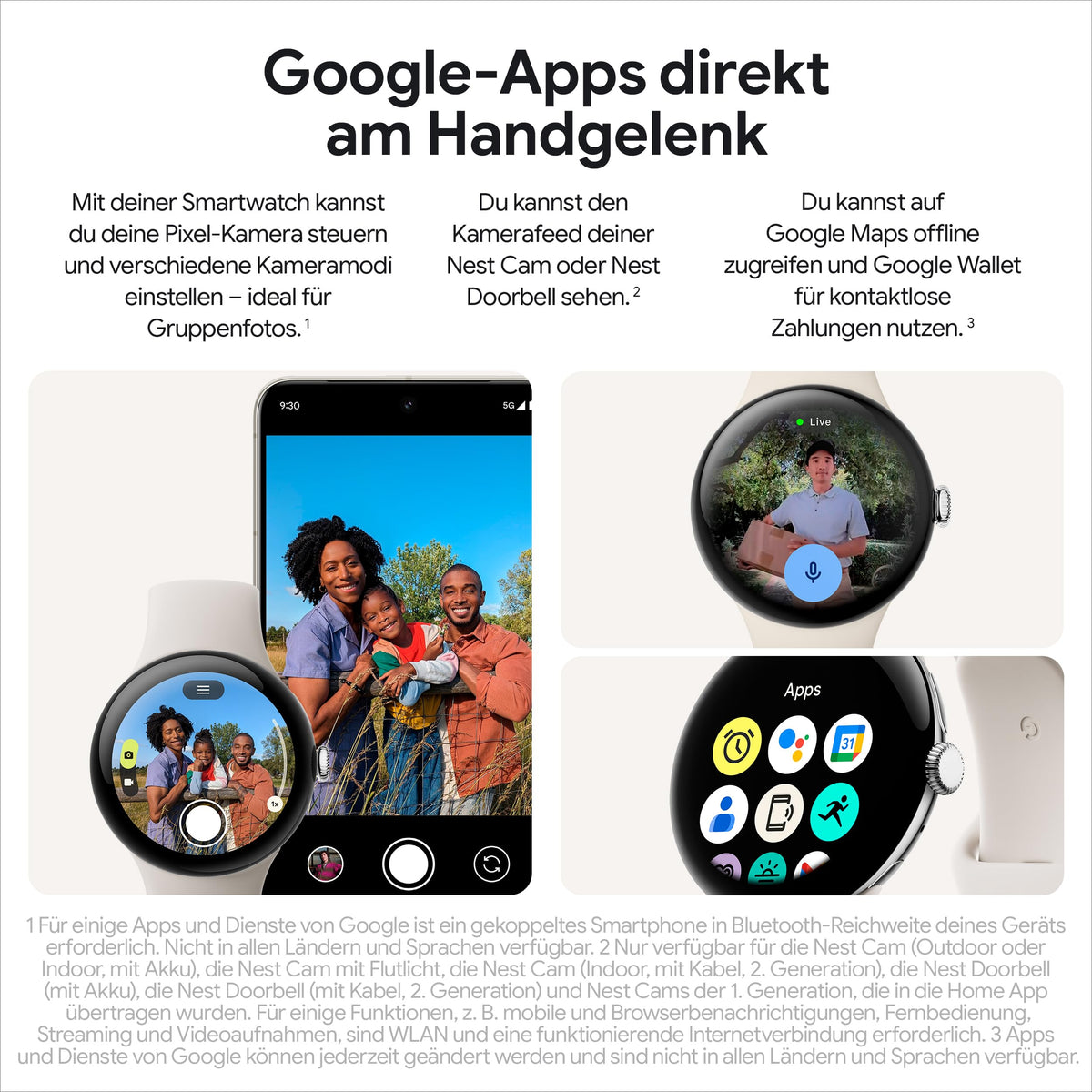 Google Pixel Watch 3 (45 mm) – smartwatch Android cu monitorizare a ritmului cardiac, funcții avansate de alergare de la Fitbit, informații despre fitness, baterie de 24 de ore – carcasă din aluminiu mat Hazel – brățară Hazel – Wi-Fi - GGE4J