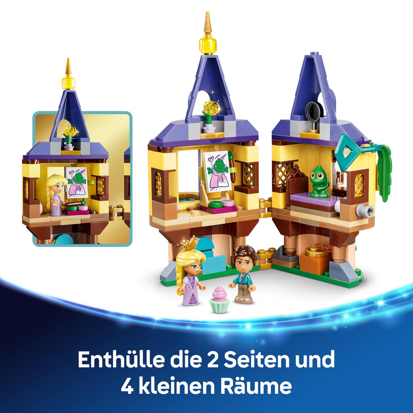 LEGO ǀ Disney Princess Rapunzel's Mini Tower - Rapunzel - Newly Tangled - Set with 2 mini dolls, Pascal figure, accessories and castle - Gift for girls aged 5 and up and film fans - 43294