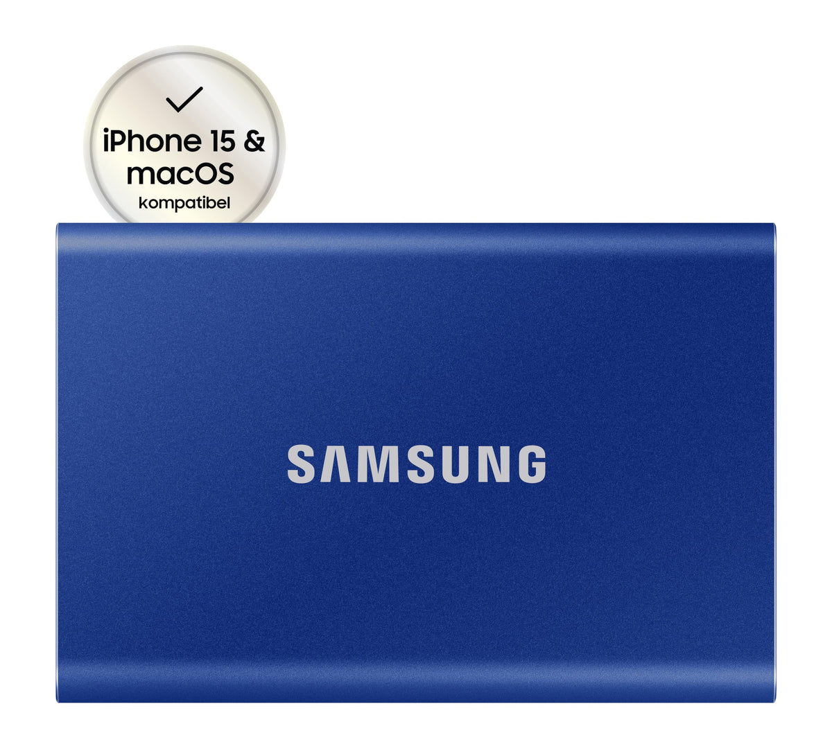 Samsung Portable SSD T7, 500 GB, USB 3.2 Gen.2, 1,050 MB/s read speed, 1,000 MB/s write speed, external SSD for Mac, PC, smartphone, and gaming console, Indigo Blue, MU-PC500H/WW
