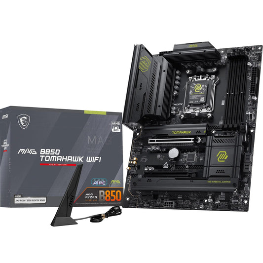 MSI MAG B850 Tomahawk WiFi Placă de bază, ATX - Suportă procesoare AMD Ryzen 9000/8000 / 7000, AM5-80A SPS VRM, DDR5 Memory Boost 8200+ MT/s (OC), PCIe 5.0 x16, M.2 Gen5, Wi-Fi 7, 5G LAN - 7E53-001R