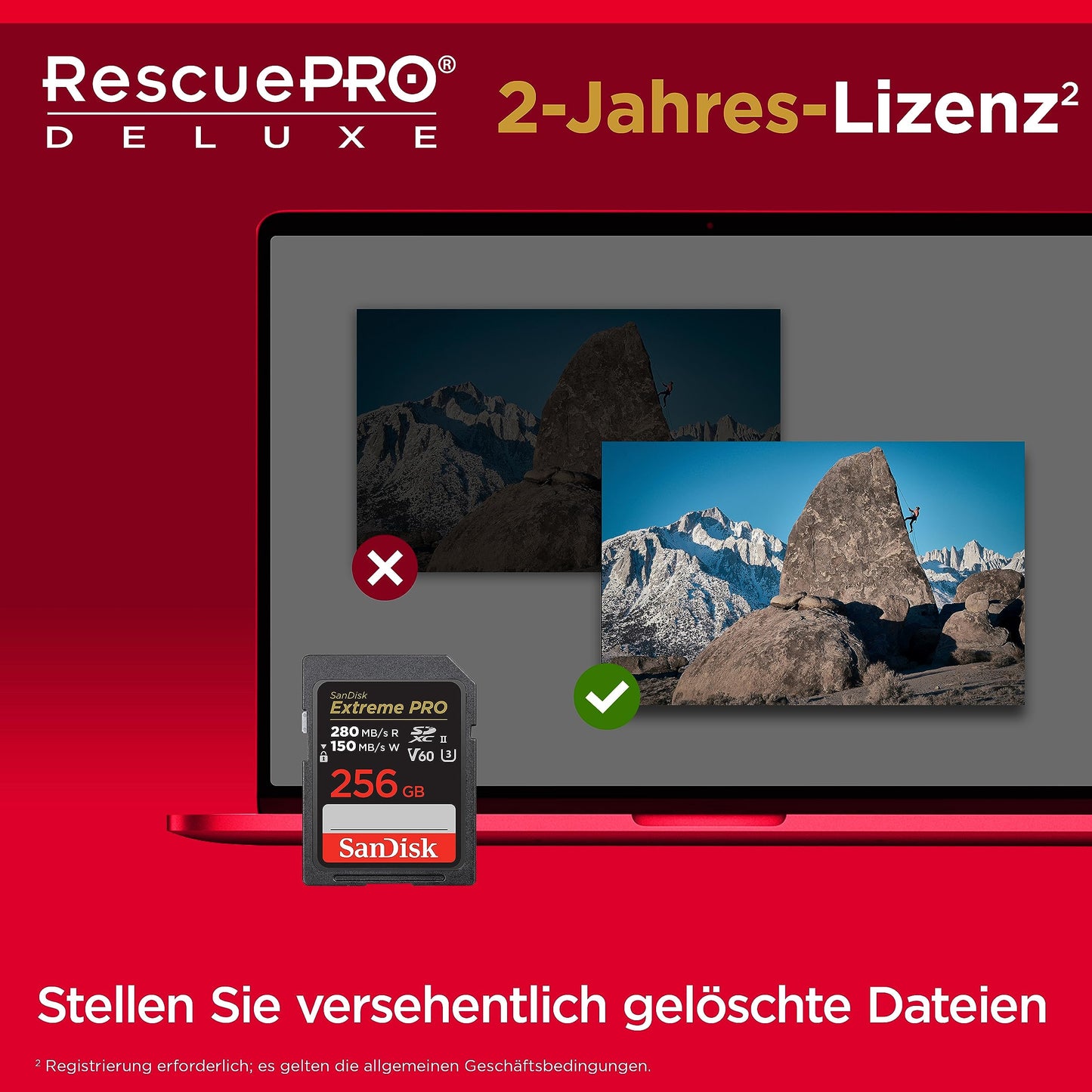 SanDisk Extreme PRO SDXC UHS-II Speicherkarte V60 256 GB - SDSDXEP-256G-GN4IN