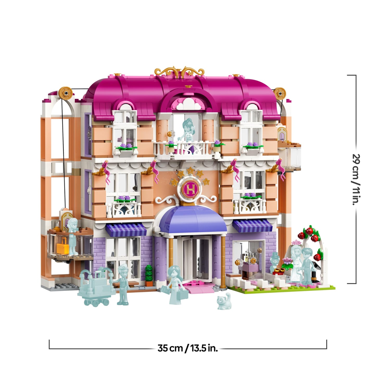 LEGO Friends The Grand Hotel of Heartlake City - Miniature model with 6 minifigures, 2 animal figures & accessories - Children's room decoration - Gift idea for girls aged 9 and up - 42704