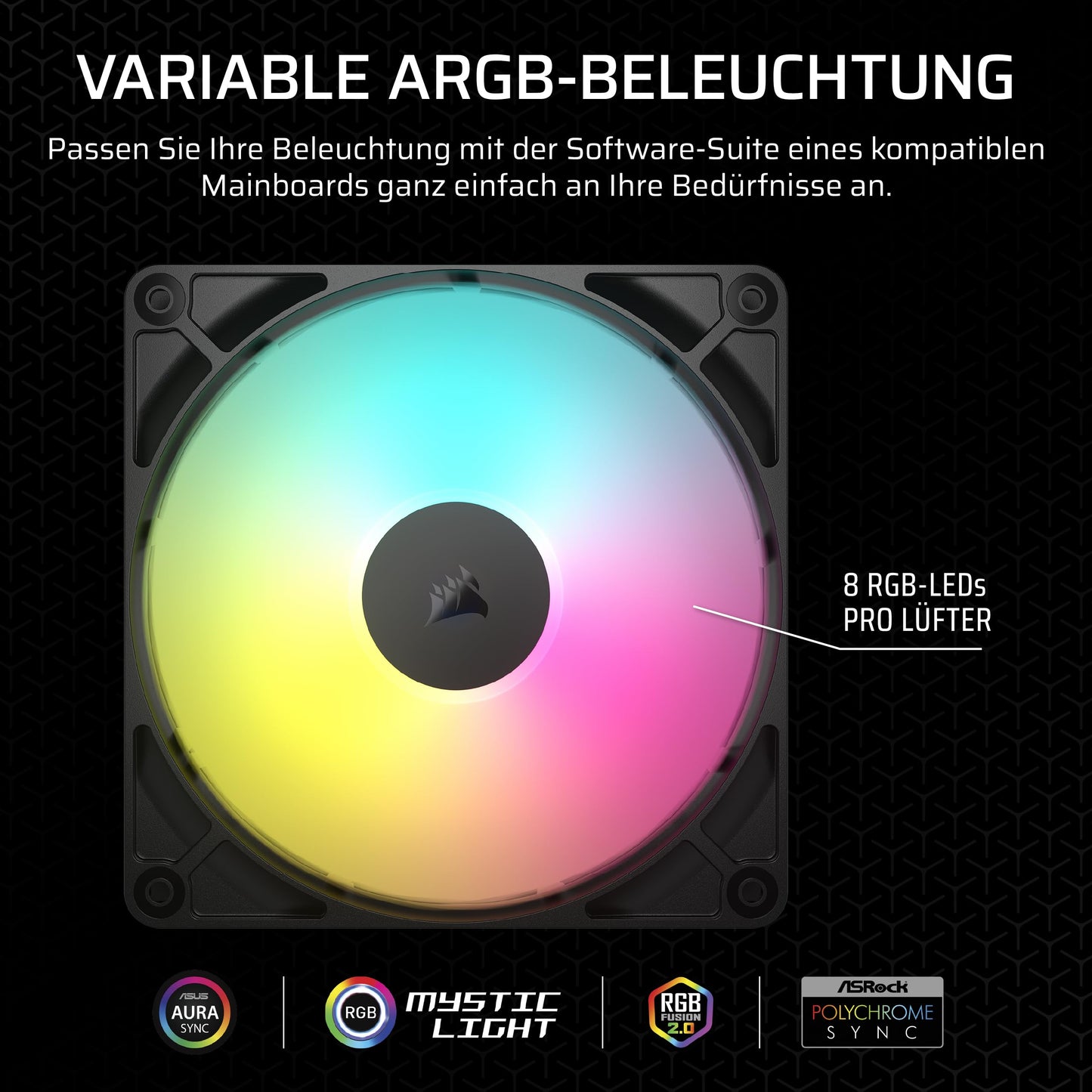 Ventola - Corsair - Rs140 Argb - 140 Mm - Confezione Da 2 - Controllo Pwm - CO-9050183-WW