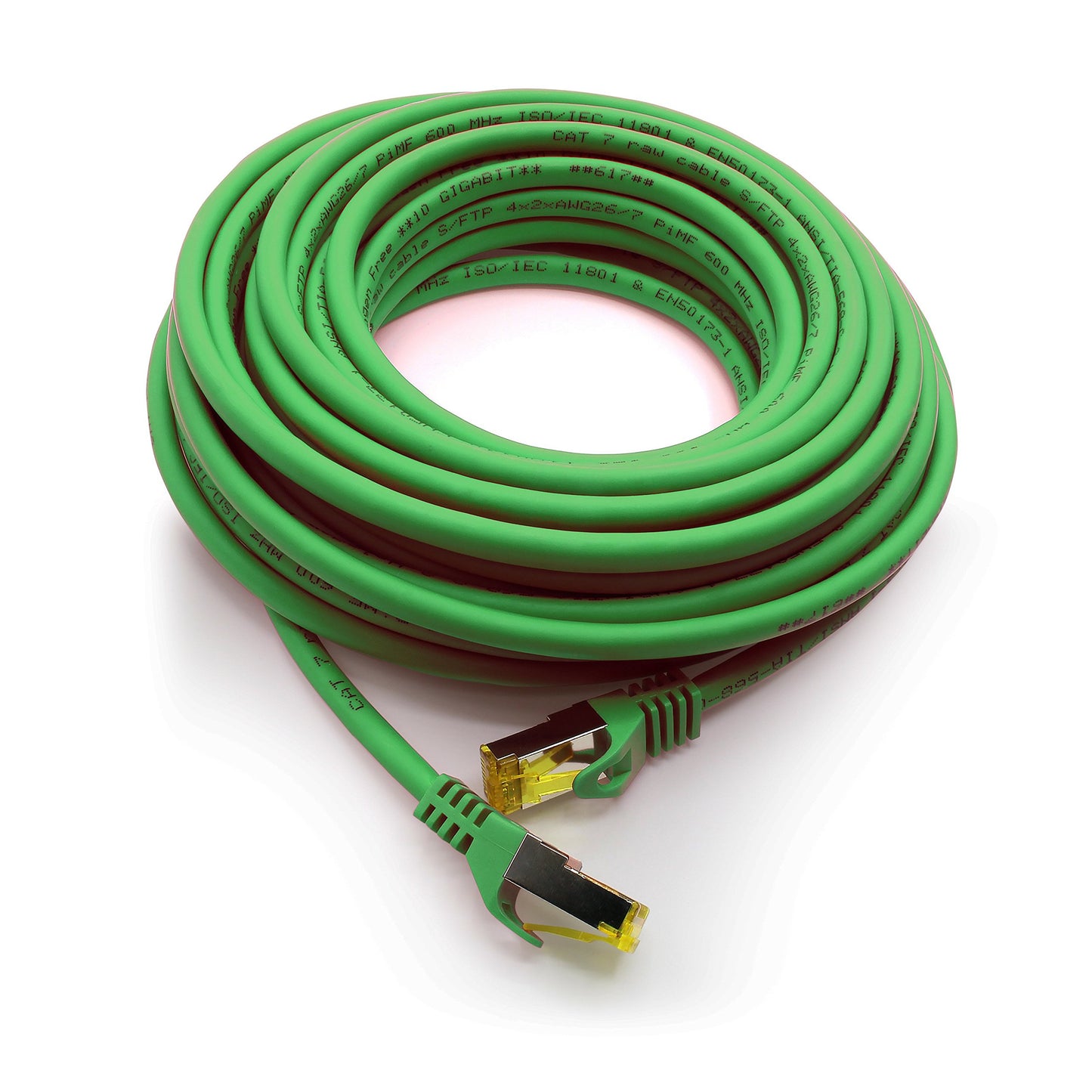 1aTTack.de Cat.7 Network Cable 1m Green Pack of 10 Cat7 Ethernet Cable Network LAN Cable Raw Cable 10 Gb s SFTP PIMF LSZH Set Patch Cable with Rj 45 Plug Cat.6a - 4251073616711