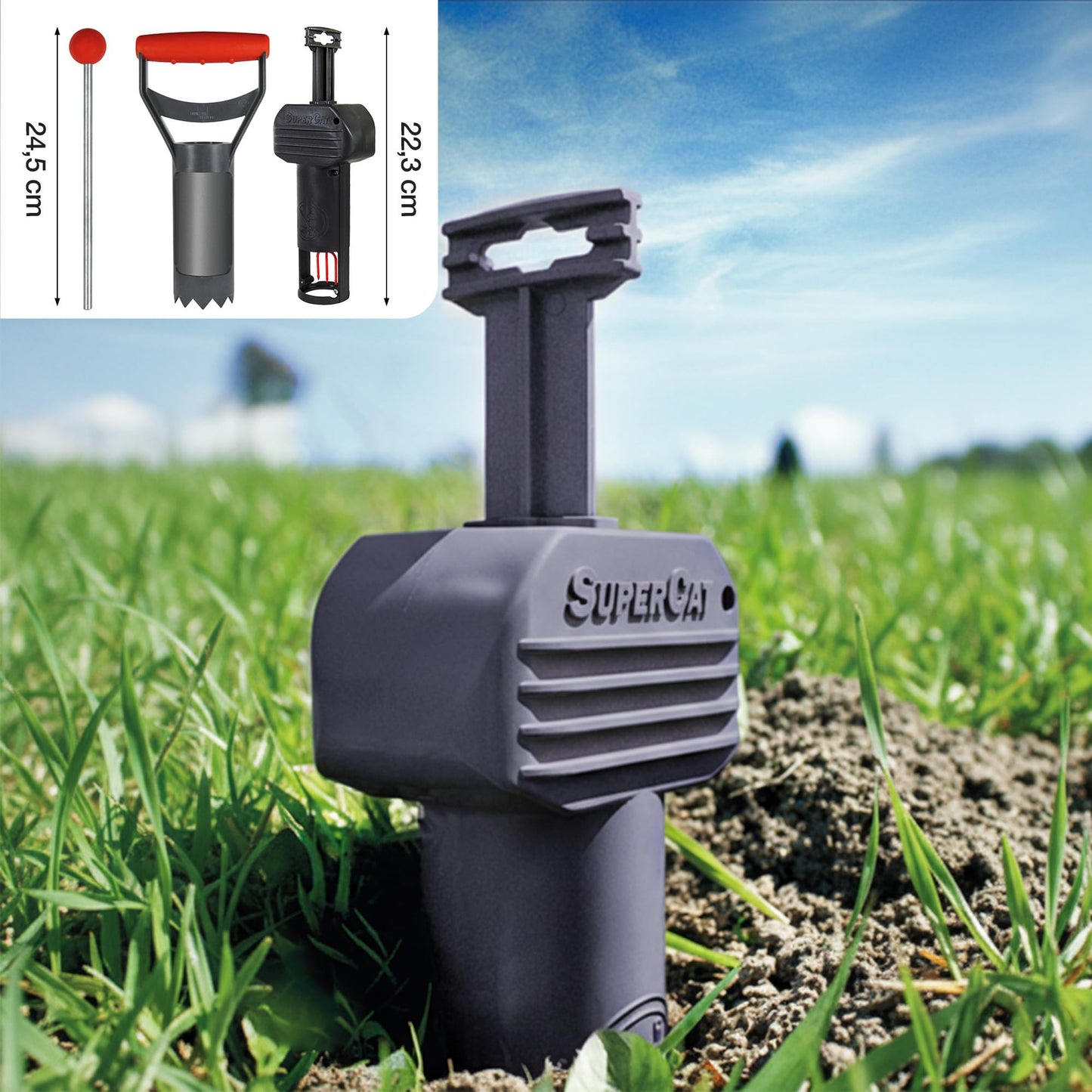 SWISSINNO vole trap PRO SuperCat incl. accessory set - efficient snap trap against field mice and voles, patented trigger mechanism, safe + reusable - 2 traps + 1 accessory set