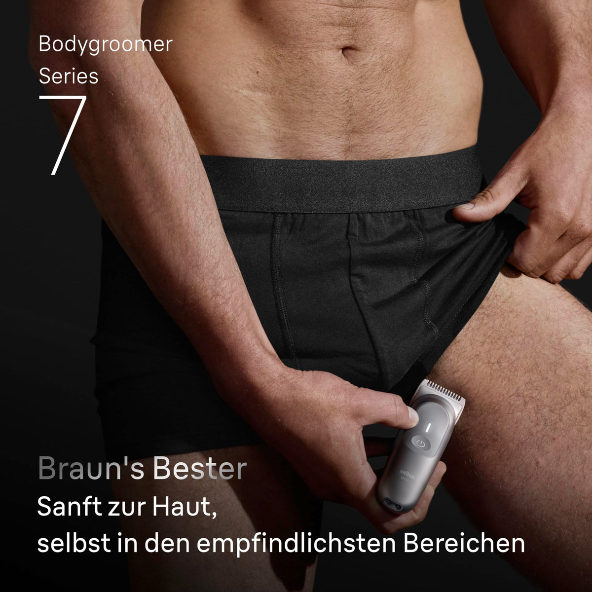 Braun Bodygroomer Series 7, aparat de ras corporal fără fir pentru bărbați, BG7555, gri