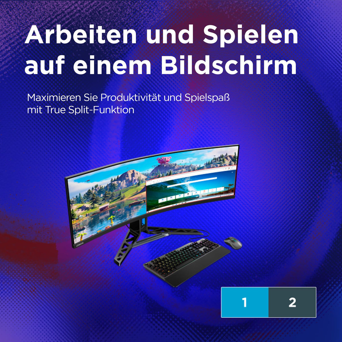 Lenovo R45w-30 Gaming Monitor | 44.5 inches | DQHD | 5120x1440 | 165Hz | 450 nits | 1ms response time | HDMI | DP | AMD Radeon FreeSync | black - 67B1GAC3EU