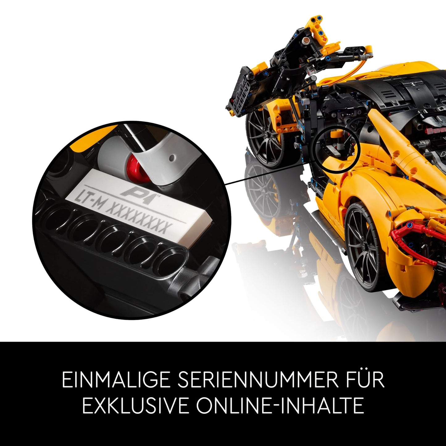 LEGO Technic McLaren P1, super sports car set for adults, gift for car fans, scale collector's item with V8 piston engine and 7-speed gearbox, model car, toy car set 42172