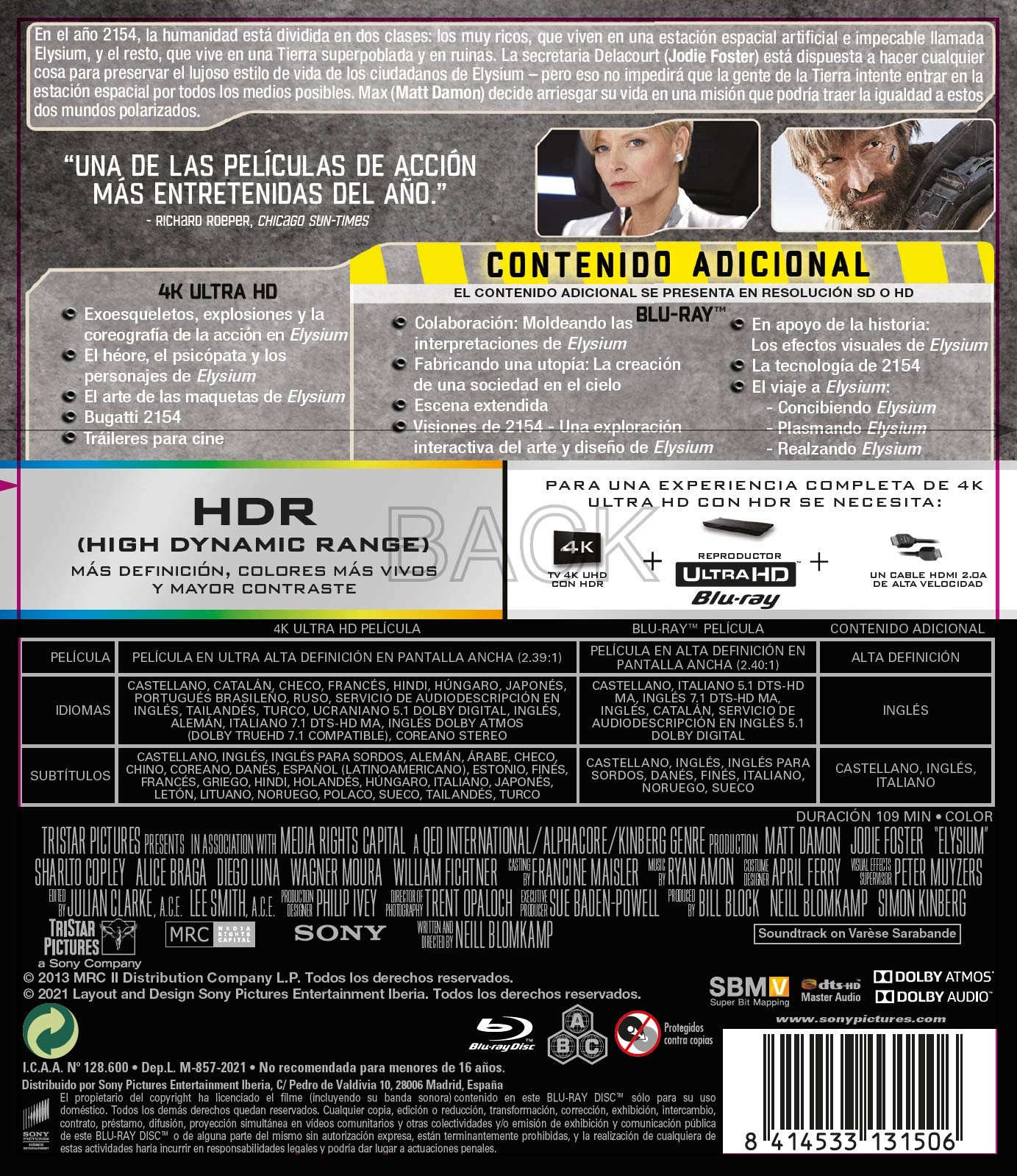 Elysium (4K Ultra HD + Blu-Ray) [Blu-ray]