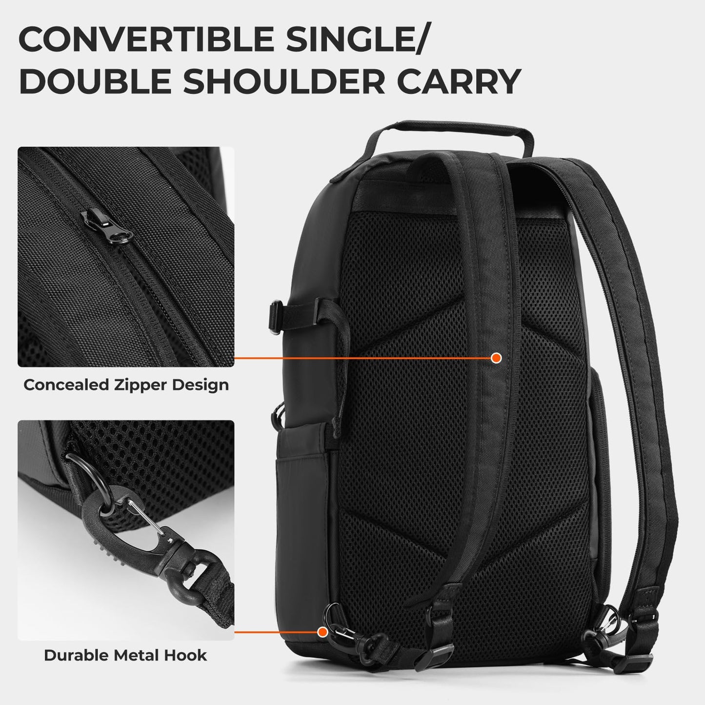 TARION 2-in-1 camera bag sling backpack photo backpack water-repellent TR-S