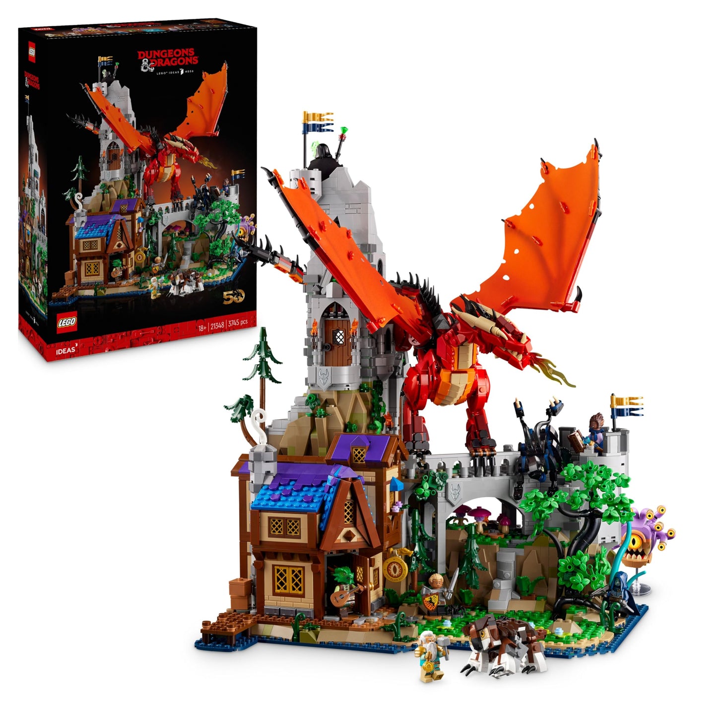 LEGO Ideas Dungeons & Dragons: The Legend of the Red Dragon Building Set for Adults, Dungeons and Dragons Gift Ideas for Fans, Fantasy Building Set, Creative Activity 21348