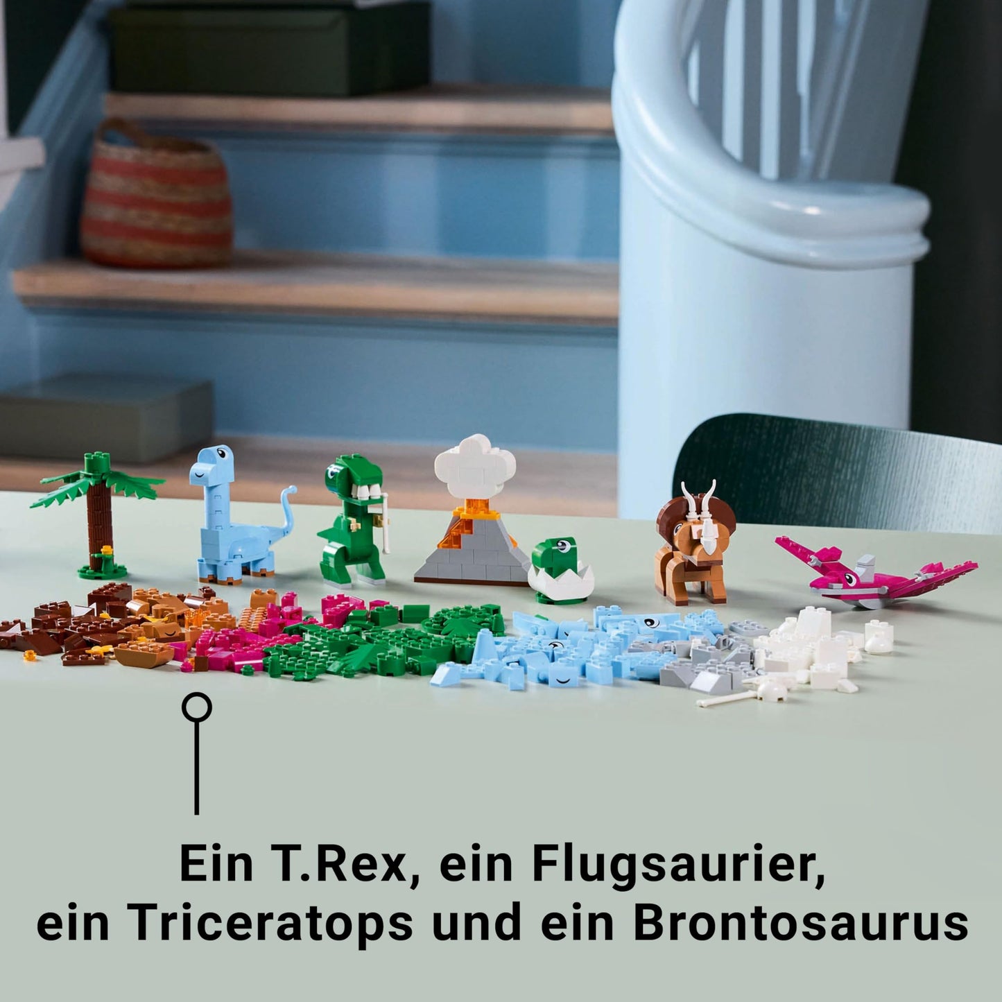 LEGO Classic Creative Dinosaurs, building set with models and animal figures made of bricks, imaginative play experience, gift for boys and girls aged 5 and up, including T.Rex and Triceratops 11041