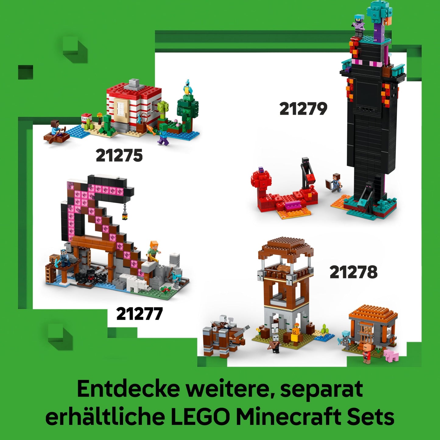 LEGO Minecraft The Creeper - gamer toy - movable action figure - interactive play set with TNT element - children's DIY decoration - gaming gift for boys, girls and teenagers aged 10 and over - 21276
