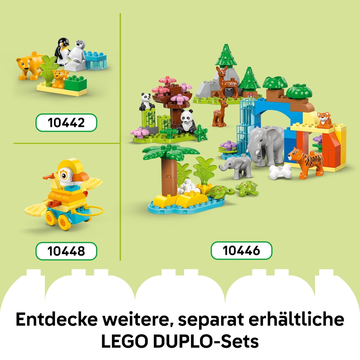 LEGO DUPLO Town Dinos on Wheels 3-in-1 Set - Toys for Girls & Boys Ages 3+ - Diplodocus and T. rex, Triceratops & Stegosaurus or Pteranodon & Parasaurolophus Dinosaur Figures - 10451