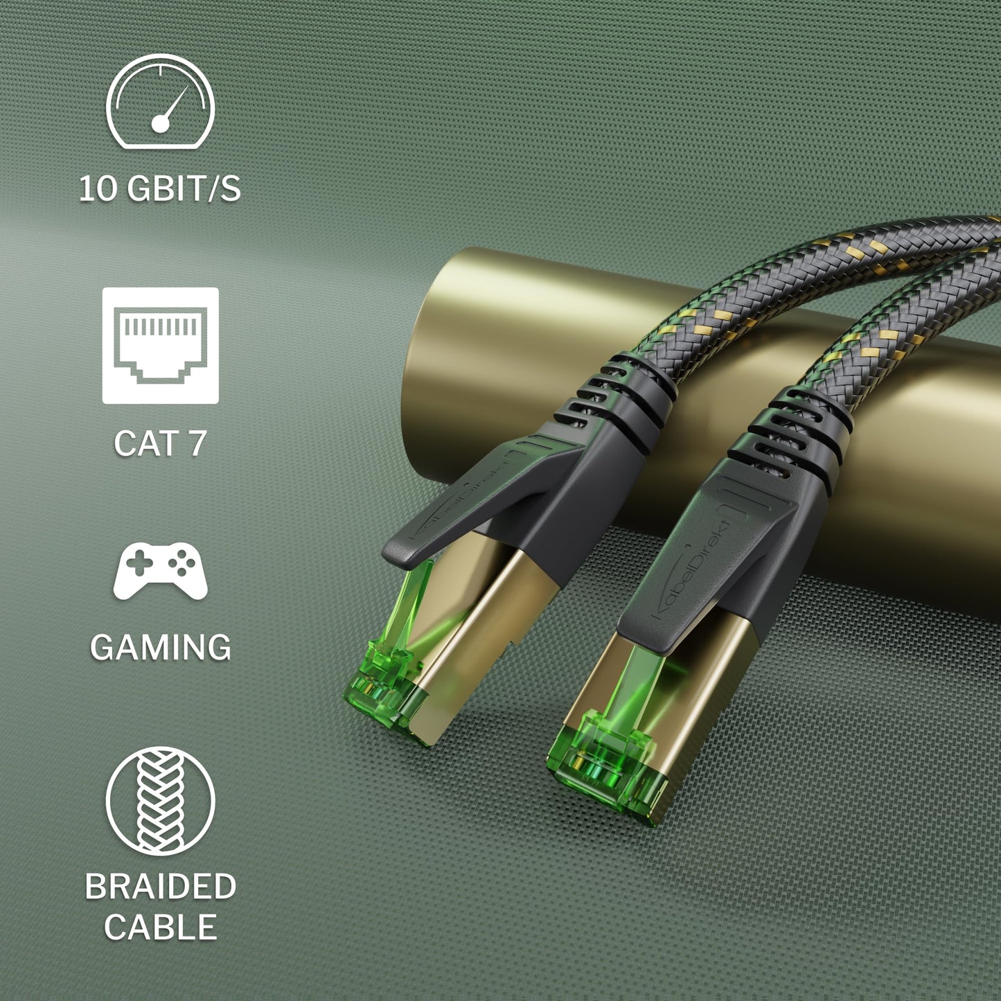 KabelDirekt - Cat 7 network cable, flexible & break-proof nylon coating - 30m - 10 Gigabit Lan & Ethernet cable (patch cable suitable for high-speed networks, switch, router, PC & modem, RJ45) - 1823