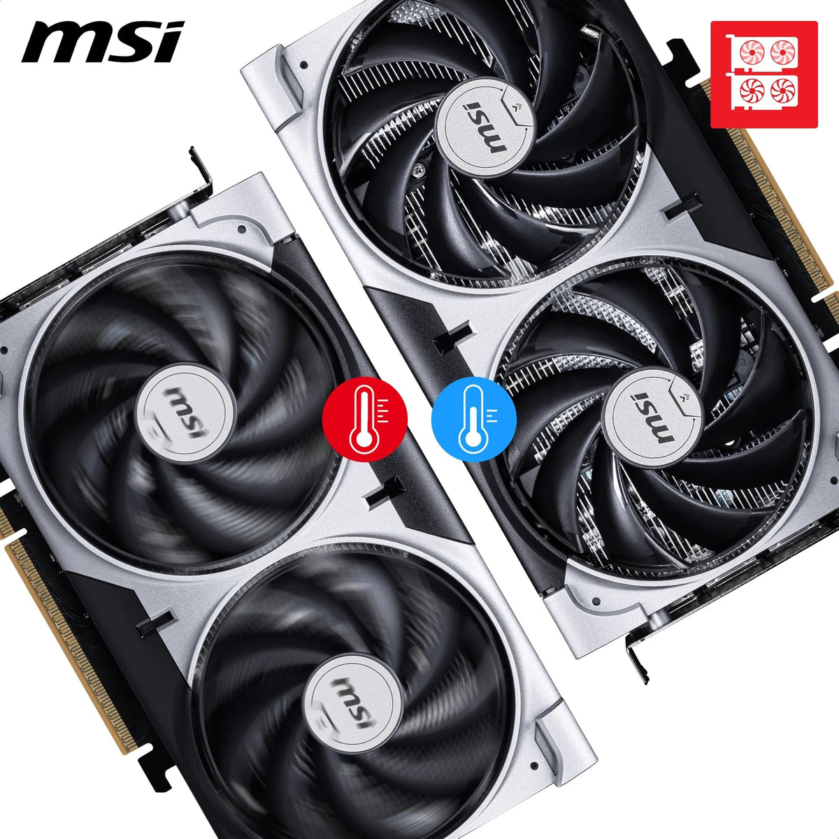MSI GeForce RTX 5060 8G Ventus 2X OC - 8GB GDDR7 (28Gbps/128-bit), PCIe 5, Boost: 2527 Hz, HDMI 2.1b, DisplayPort 2.1b - V537-002R