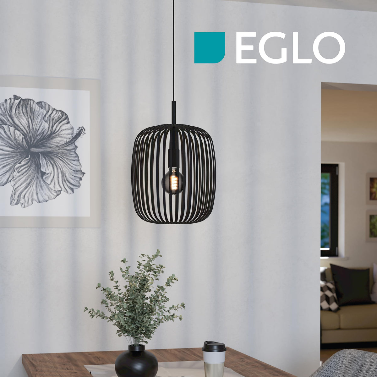 EGLO Pendant Lamp Romazzina, Dining Table Pendant Light 1-bulb - 900494