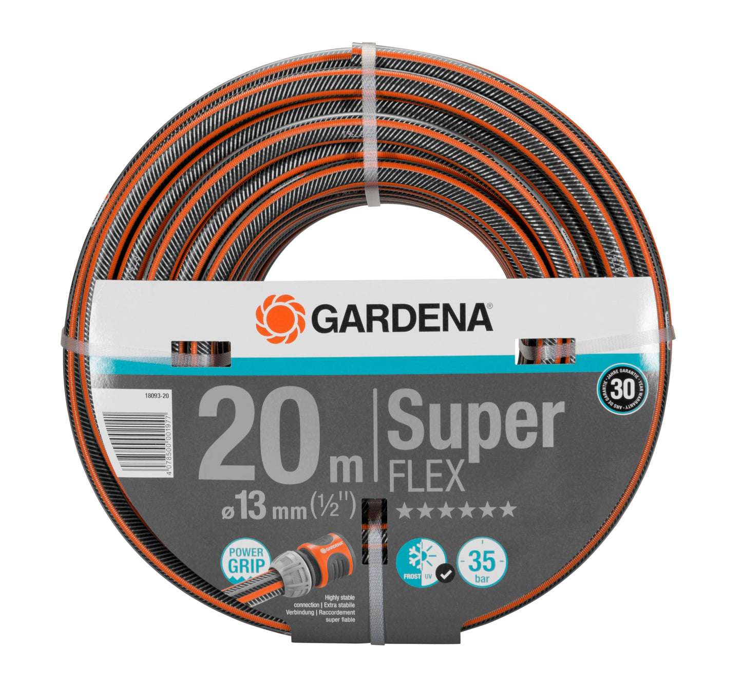 GARDENA 18093-20 Premium SuperFLEX hose, black