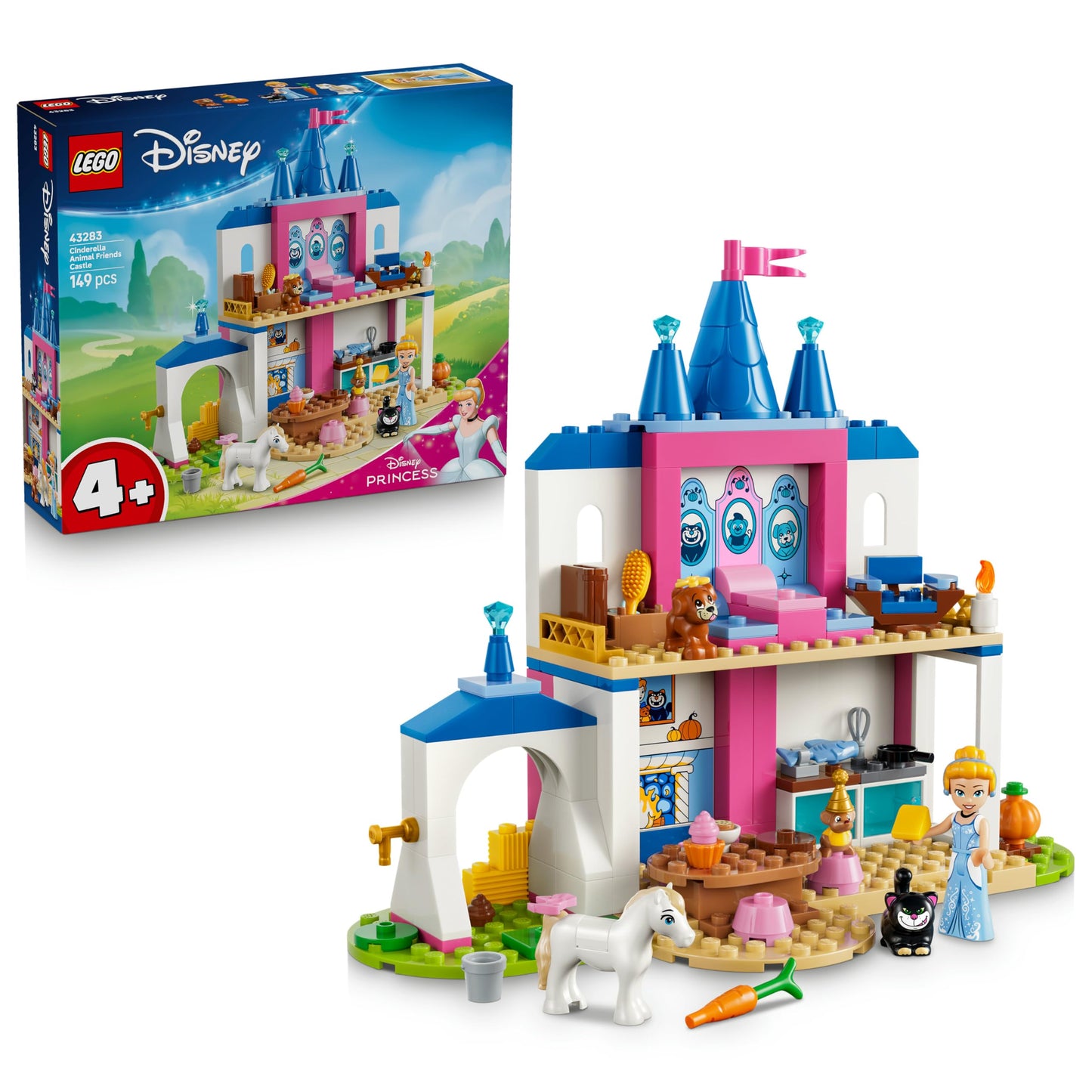 LEGO ǀ Disney Princess Cinderella's Animal Palace - educational toy with mini doll and 4 animal figures - birthday gift for girls and fans aged 4 and over - 43283