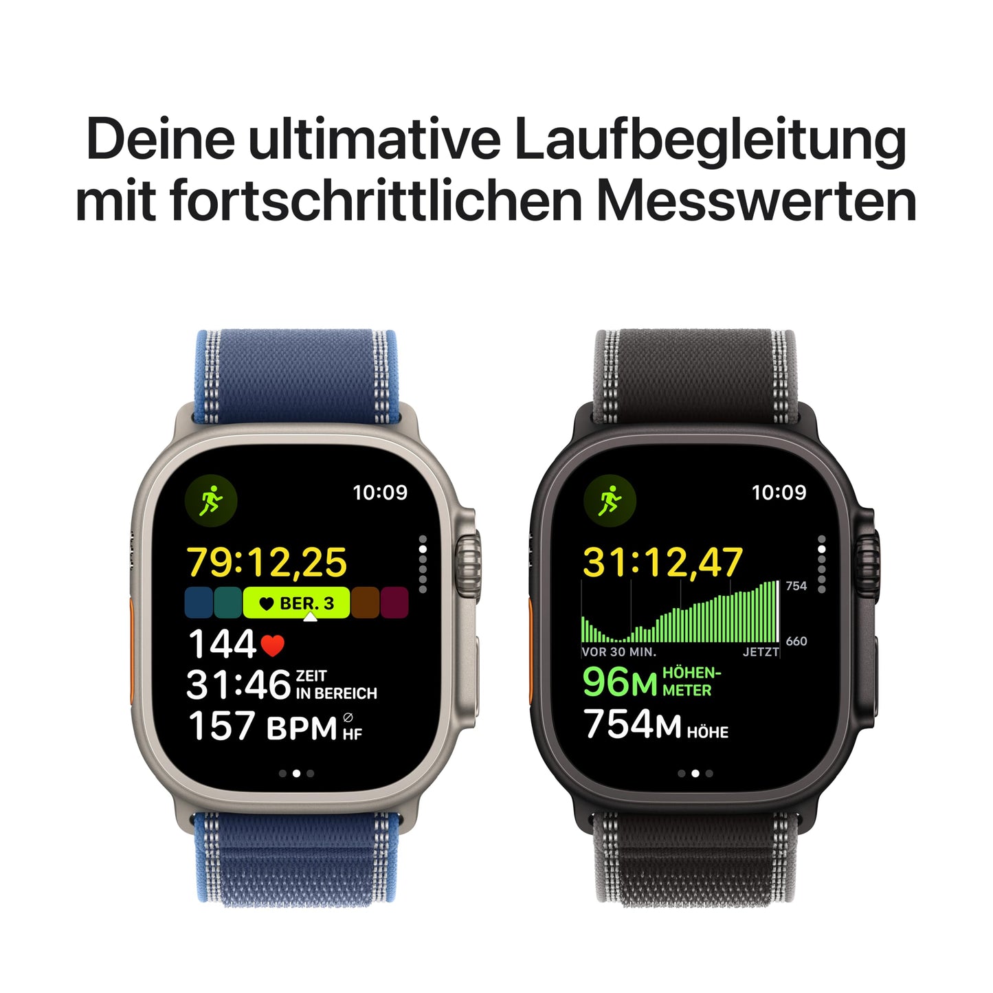 Apple Watch Ultra 3 GPS + Cellular 49 mm premium smartwatch for running training and combination sports with a robust titanium case in natural and Ocean bracelet in maritime blue - MEWH4QF/A