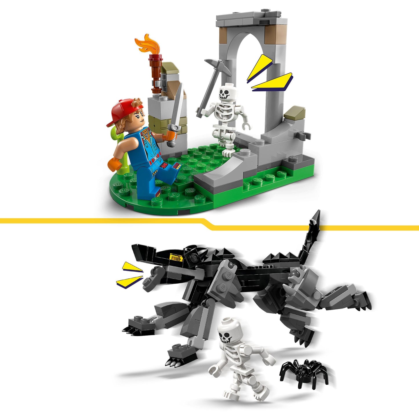 LEGO Fortnite The camp of Schali and the spark plug artist gaming toy - storage llama and wolf - 3 minifigures & campfire - gamer gift for boys, girls and fans aged 7 and over - 77075