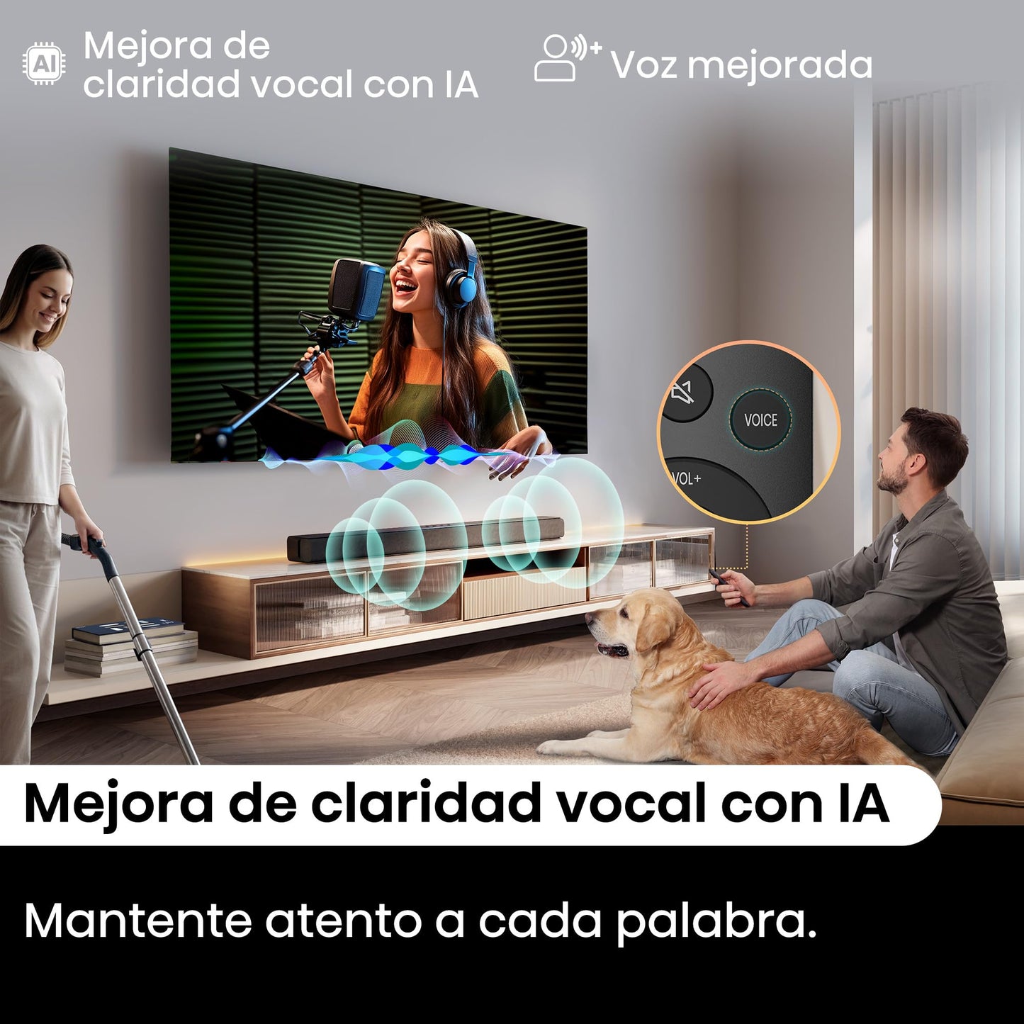 Hisense HS1000, 2.0 channel soundbar, 120W max audio power, Dolby Audio, DTS Virtual:X, Voice Enhanced, TV Mode, EzPlay
