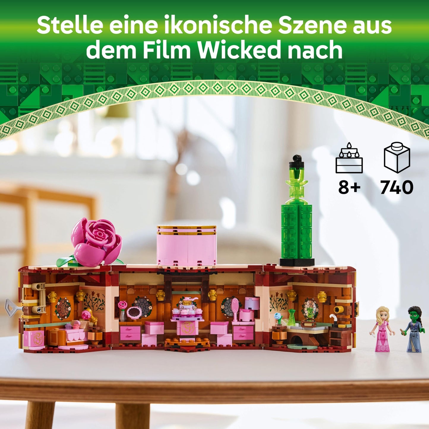 LEGO Wicked - Glindas & Elphaba's Dormitory - Toy with 2 minifigures and accessories including magic wands and a chest - Birthday gift for girls and boys aged 8 and up and film fans - 75683