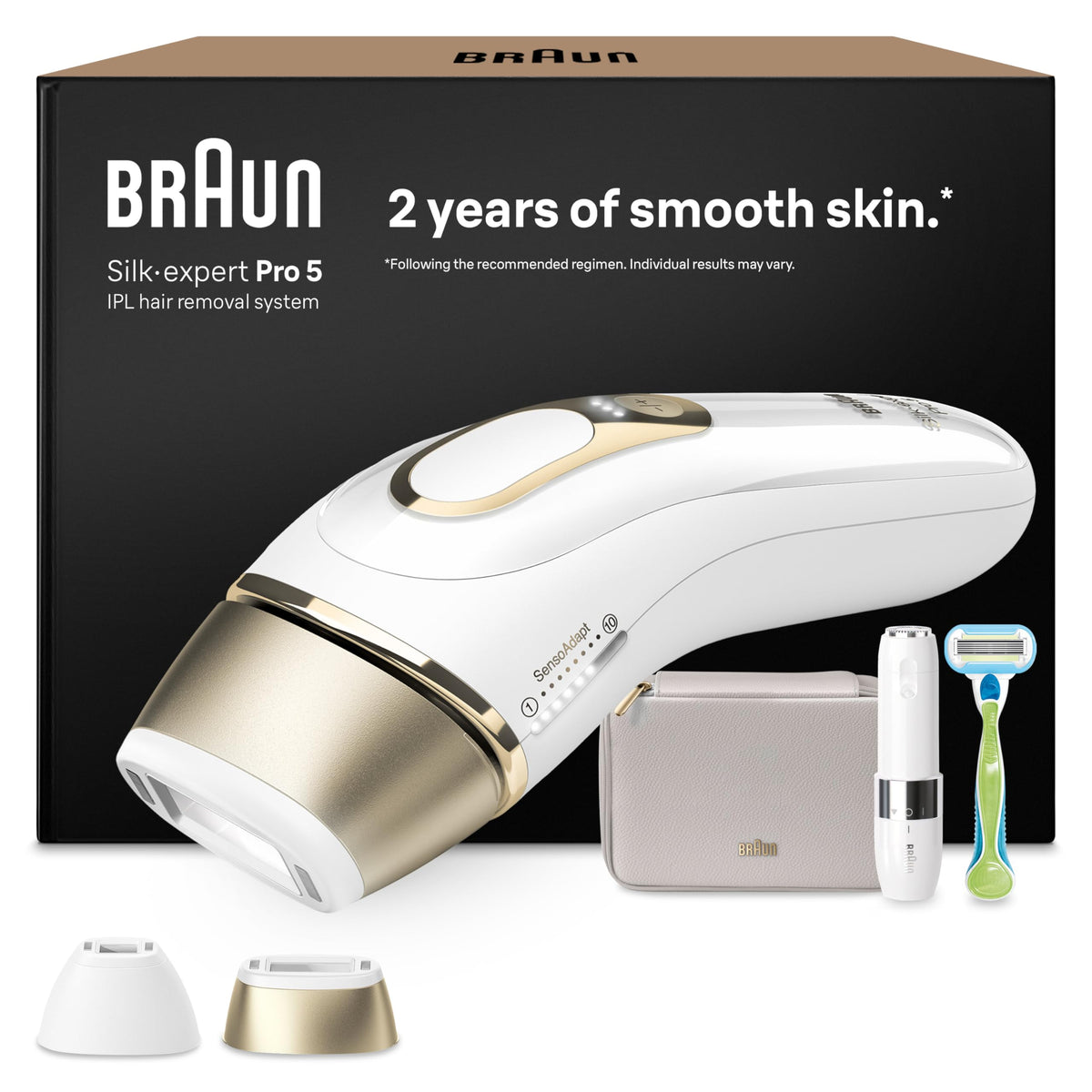 Braun IPL Devices Hair Removal Silk·expert Pro 5, PL5156, White/Gold