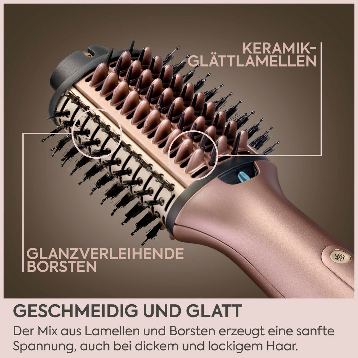 BaByliss Air Power Volume – 2-in-1 Round Brush Hair Dryer and Air Styler, Gold - AS95E
