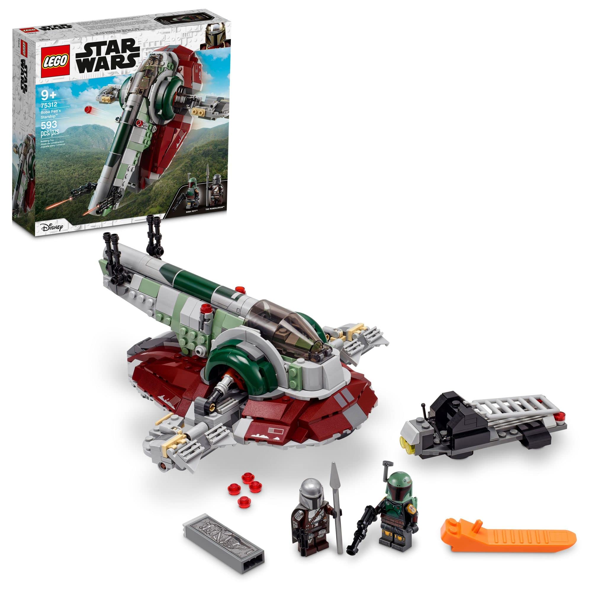 LEGO Star Wars Boba Fett's Starship 75312 Fun Toy Building Kit; Awesome Gift Idea for Kids; New 2021 (593 Pieces) - 6333001
