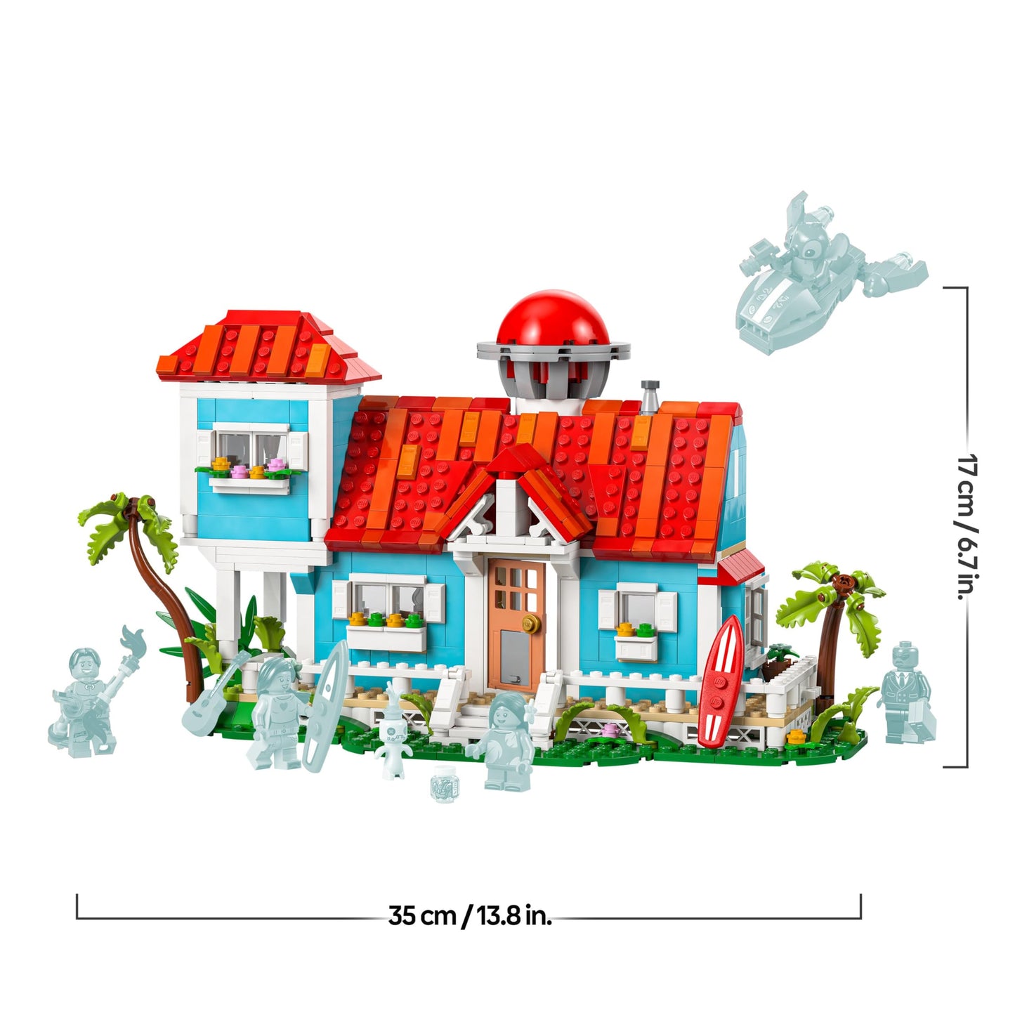 LEGO | The beach house from “Lilo and Stitch” - toy with 6 rooms, roof terrace, spaceship and 5 minifigures - birthday gift for girls, boys and fans aged 9 and over - 43268