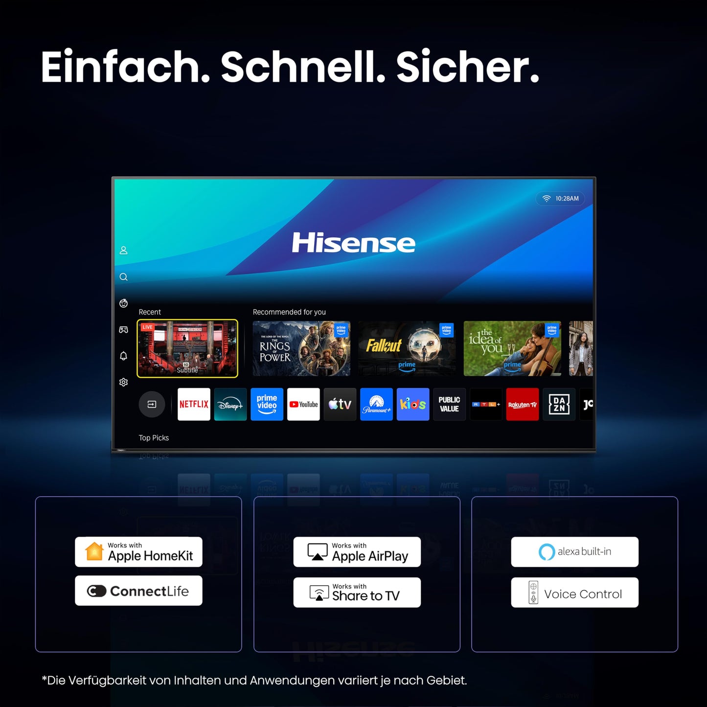 Hisense 65E7DS PRO TV 65 inch, 4K UHD QLED, Smart TV, Hi-Concerto, 144Hz Game Mode, Hi-QLED Colour, Dolby Vision.Atmos, Filmmaker Mode, Dolby Audio, DTS Virtual: X, FreeSync Premium [2026]