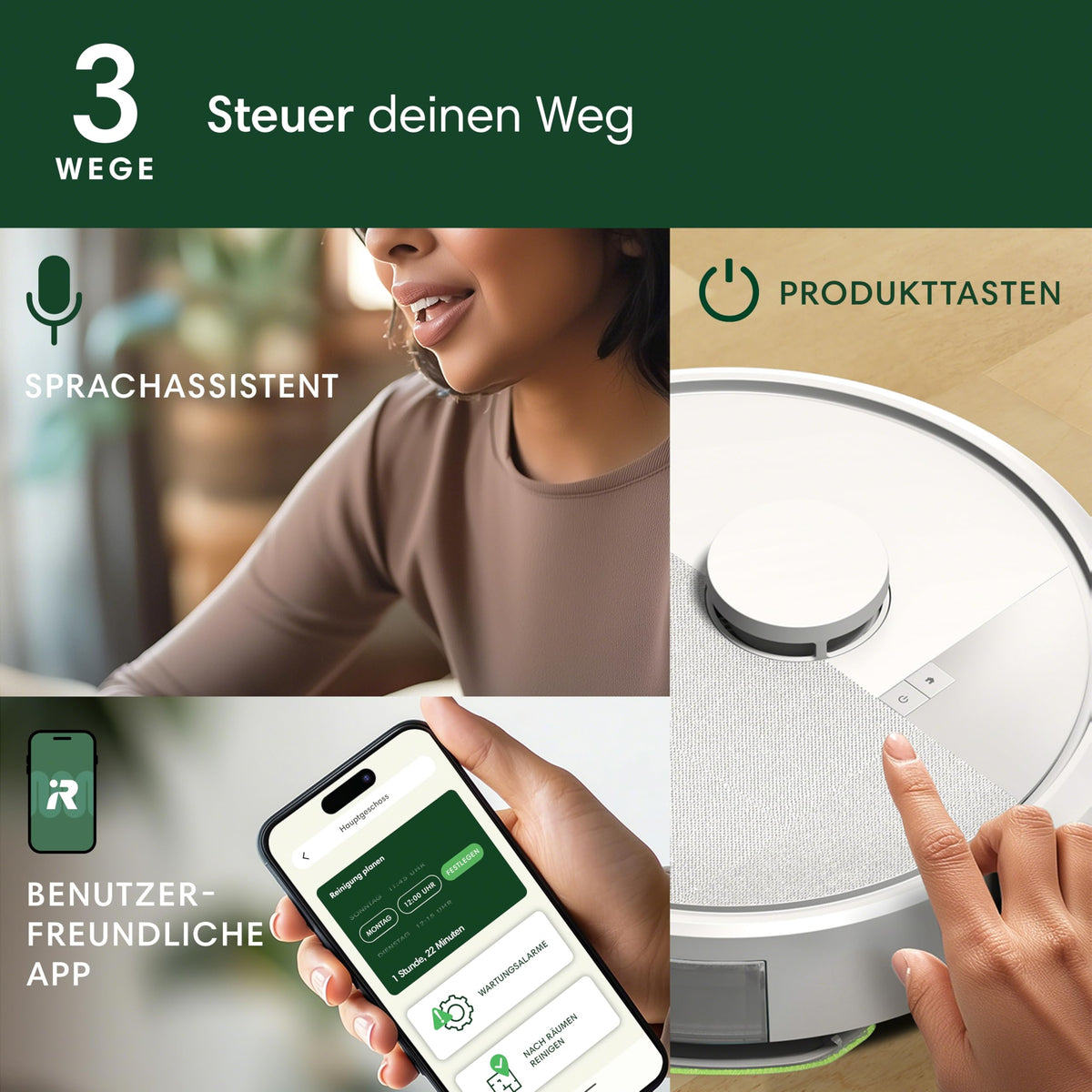 iRobot Roomba 105 Combo - Vacuuming + Mopping - Clearview LiDAR - 7000Pa - 120 mins - SmartScrub - Avoids Obstacles - Cleaning Zones - Recharge and Resume - App - White - Y311