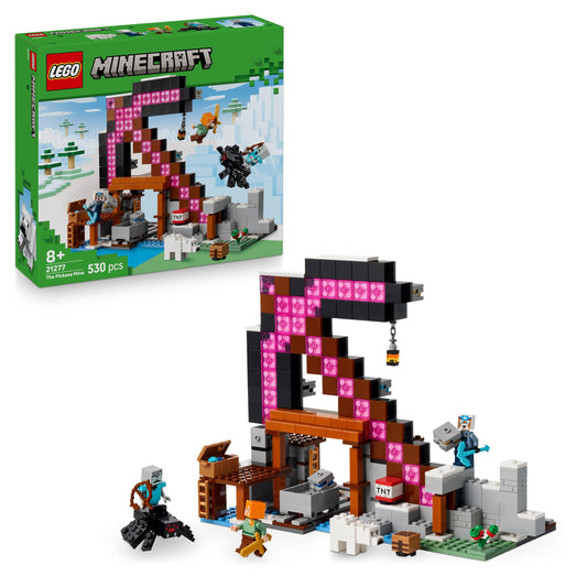 LEGO Minecraft The Pickaxe Mine - Interactive Toy for Children - Alex, Miner and Stray Spider Rider Figures - Collectable Gamer Gift for Boys & Girls Ages 8 and Up - 21277