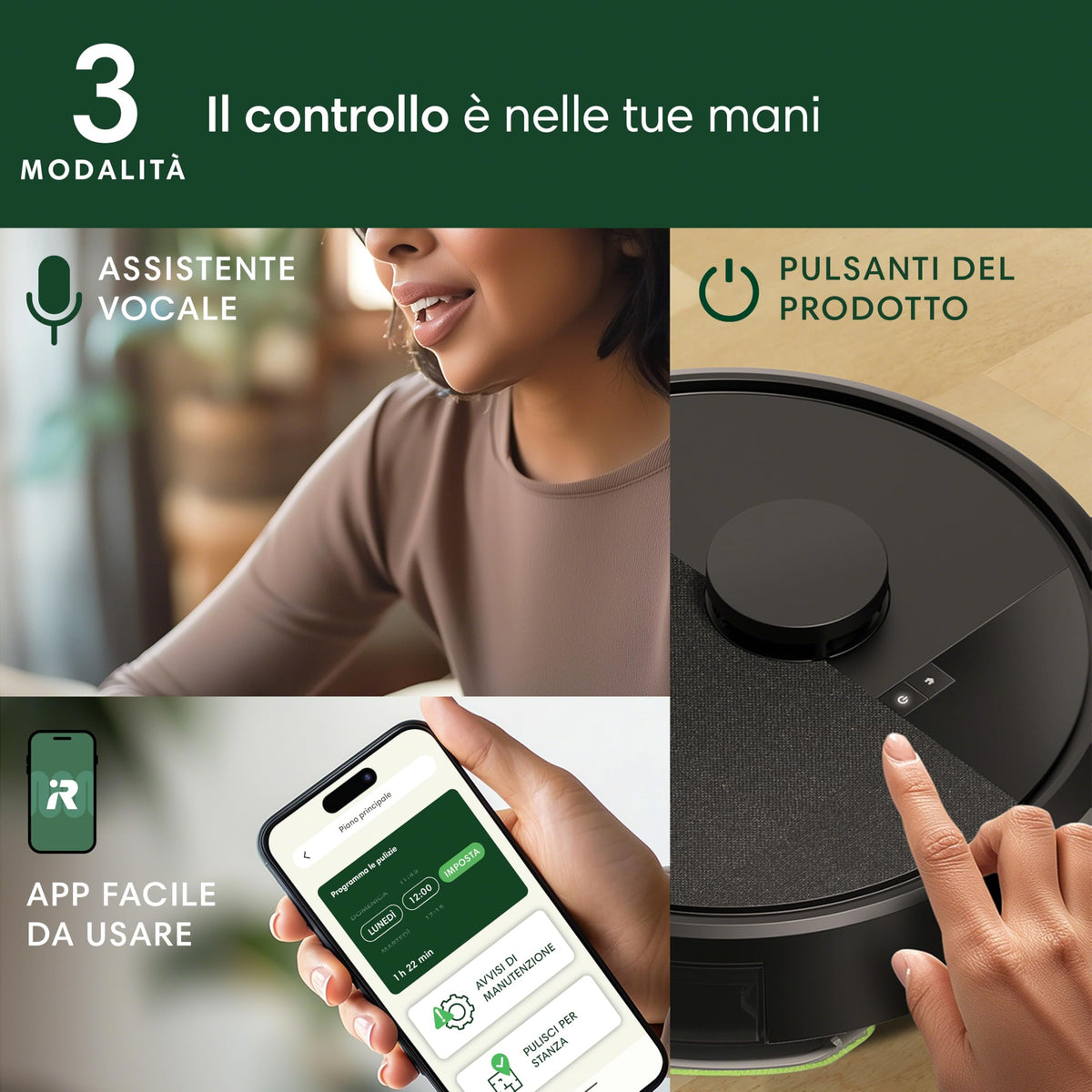 iRobot Roomba 105 Combo - Vacuuming + Mopping - Clearview LiDAR - 7000Pa - 120 mins - SmartScrub - Avoids Obstacles - Cleaning Zones - Recharge and Resume - App - Black - Y311