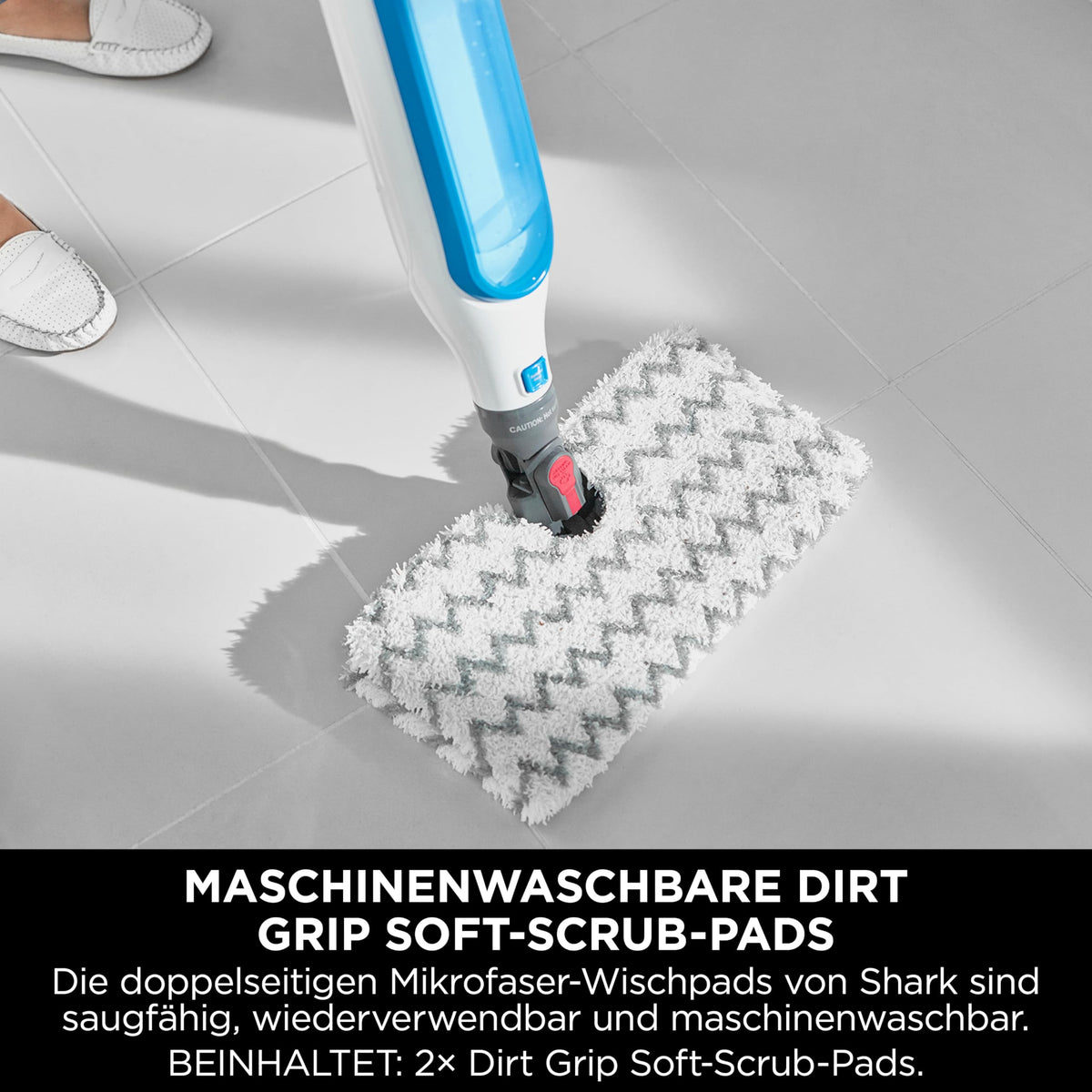 Shark Klik n' Flip Dampfreiniger, 350ml, 6m Cablu, Alb & Albastru S6001EU