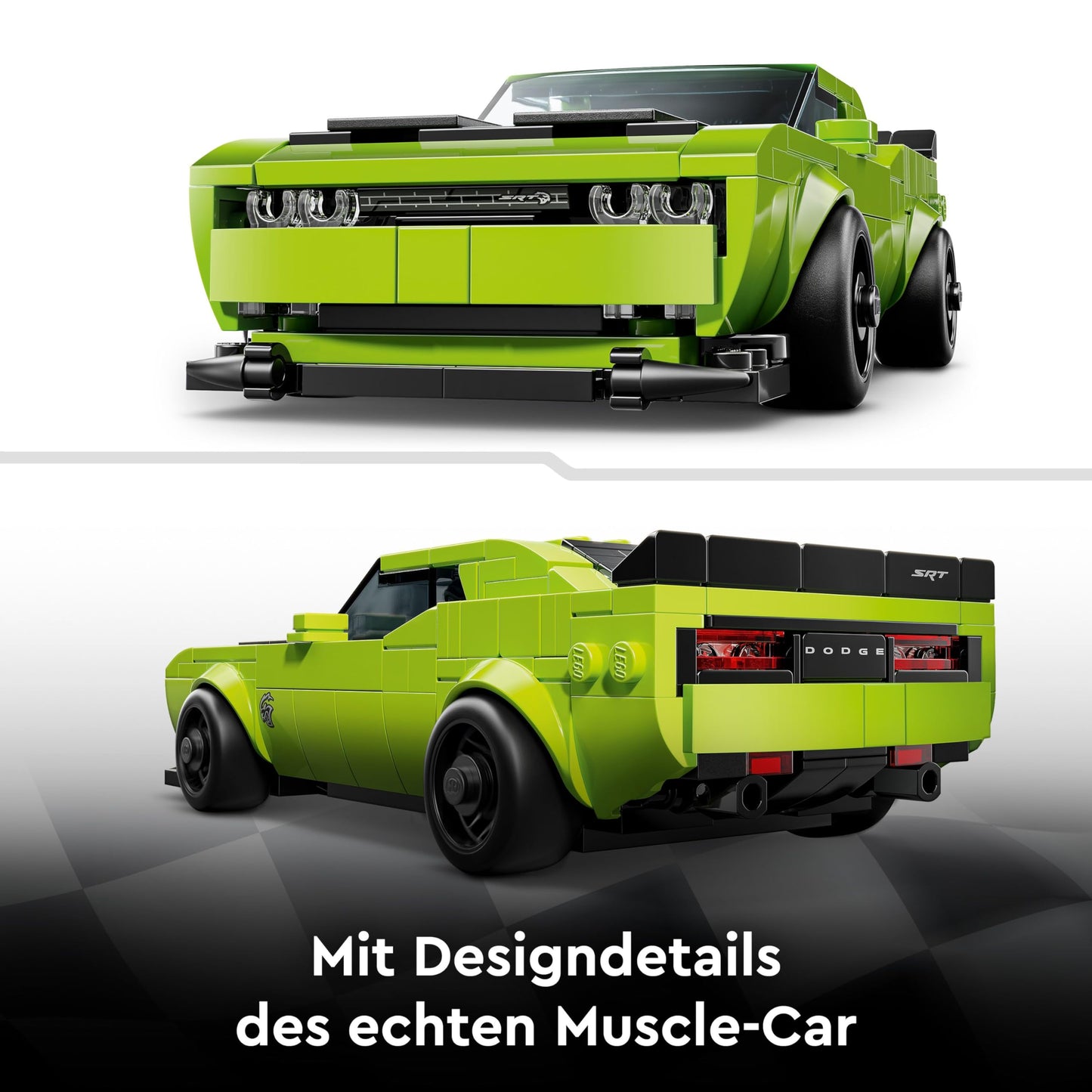 LEGO Speed Champions Dodge Challenger SRT Hellcat sports car - toy car with 1 minifigure to collect - creative racing car - racing car to build - gift for boys, girls aged 9 and up 77237