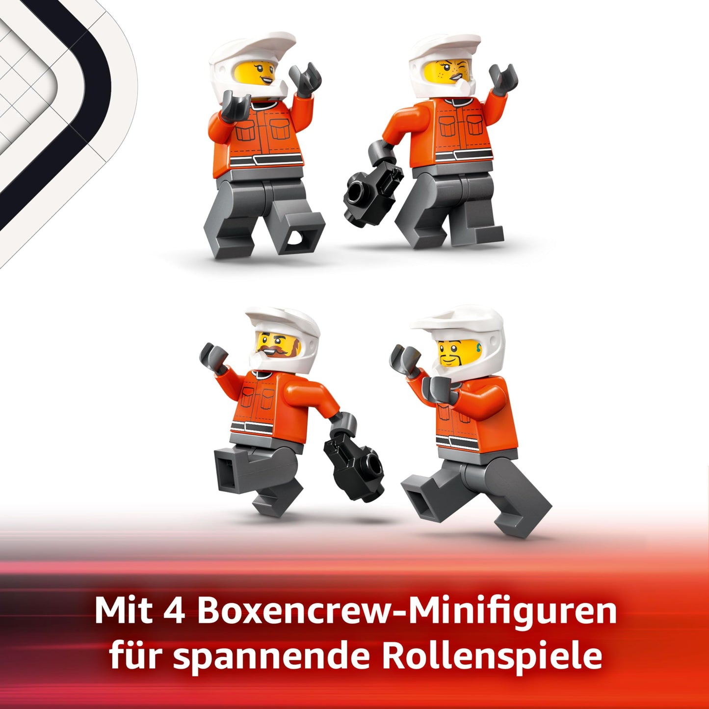 LEGO City F1 Pit Stop with Pit Crew and Ferrari Speedster - Formula 1 Pit Stop Set with 1 Racing Driver and 4 Mechanic Minifigures - Toy Racing Car for Boys and Girls from 6 Years - 60443