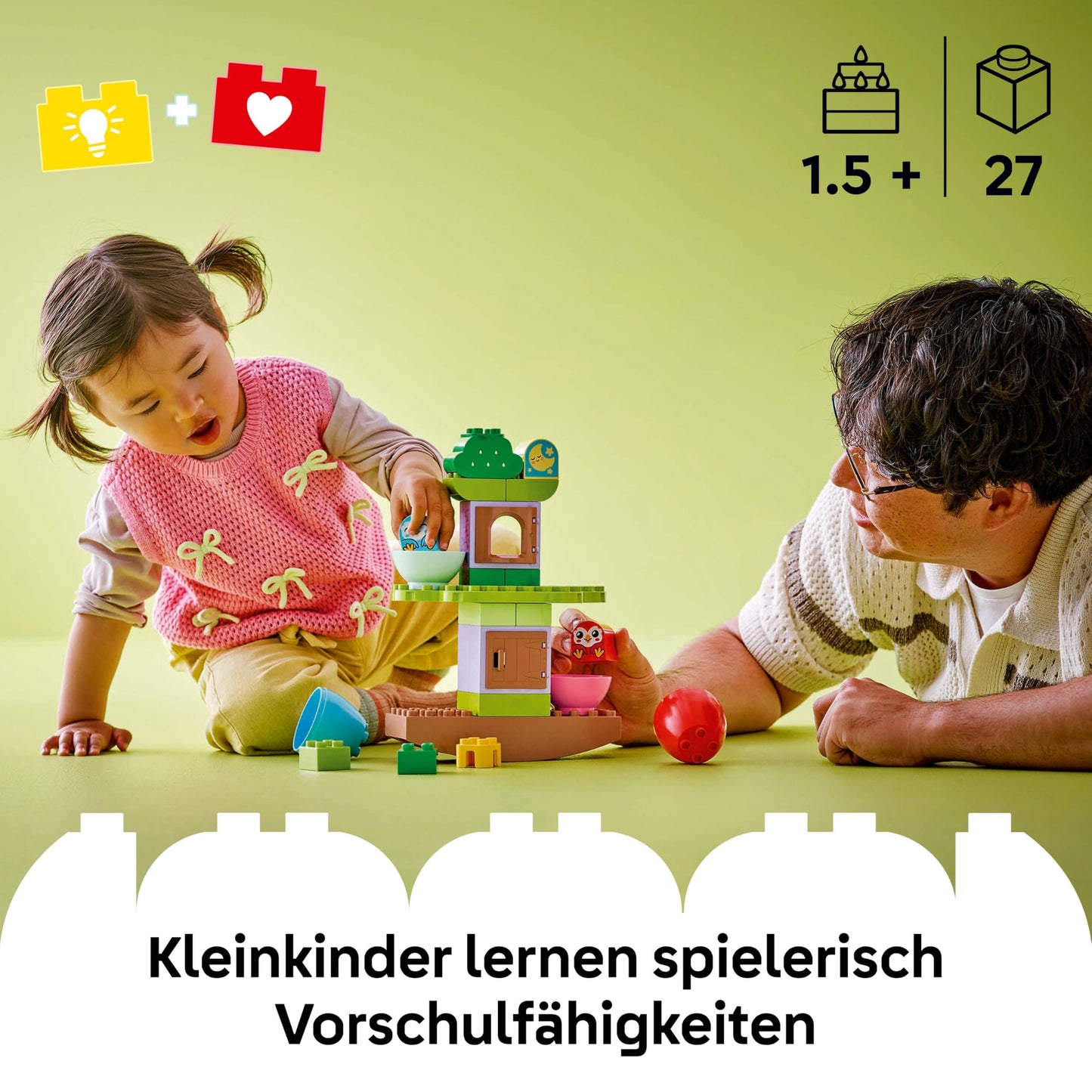 LEGO DUPLO tree for balancing and stacking - baby toy from 1 year - motor skills toy for toddlers - toy for girls and boys - educational toy with 2 bird figures - children's gift 10440