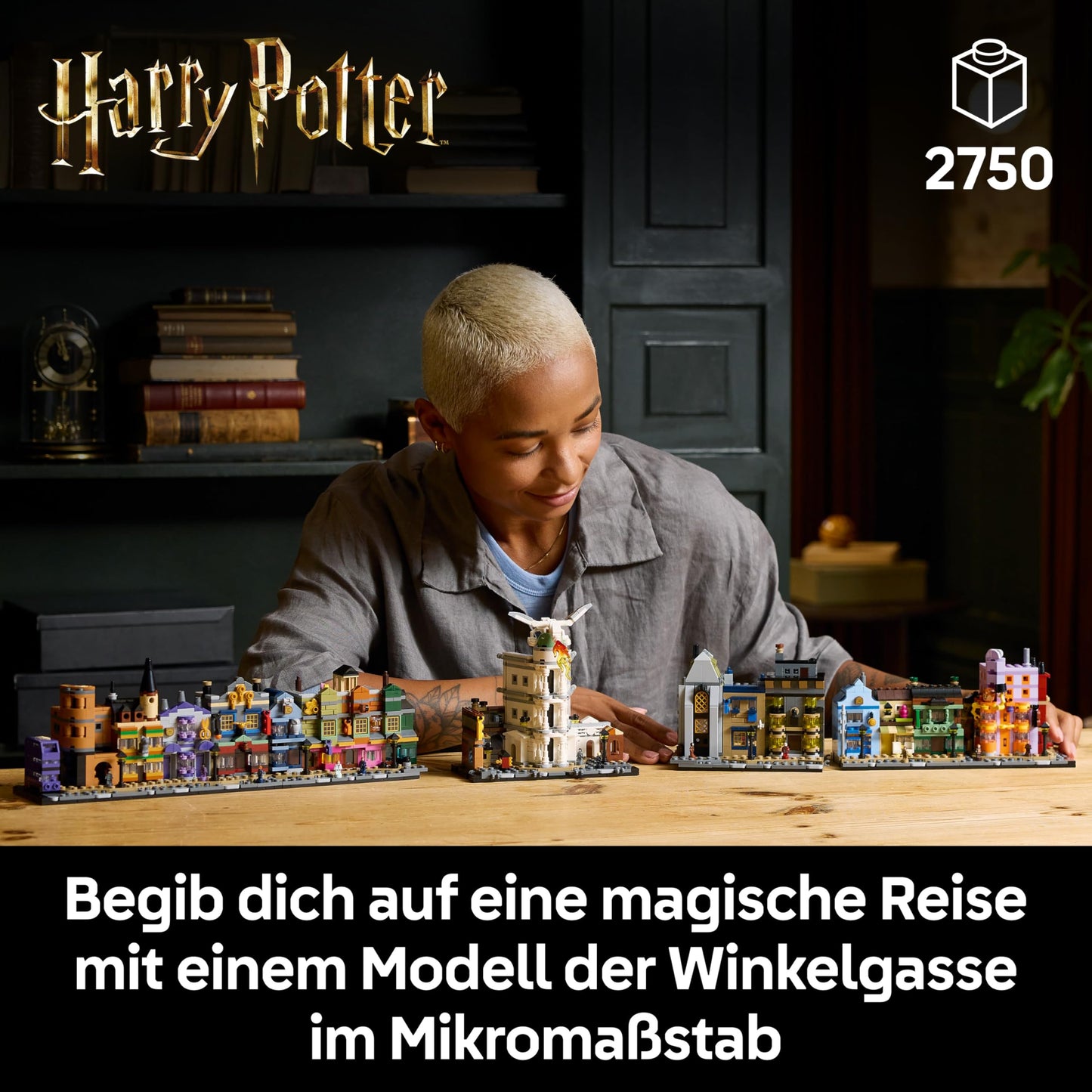 LEGO Harry Potter The Magic Shops of Diagon Alley - Miniature Street to Display - 12 Collectible Microfigures Including Harry Potter, Draco Malfoy, Hermione Granger - Gift for Adults 76444