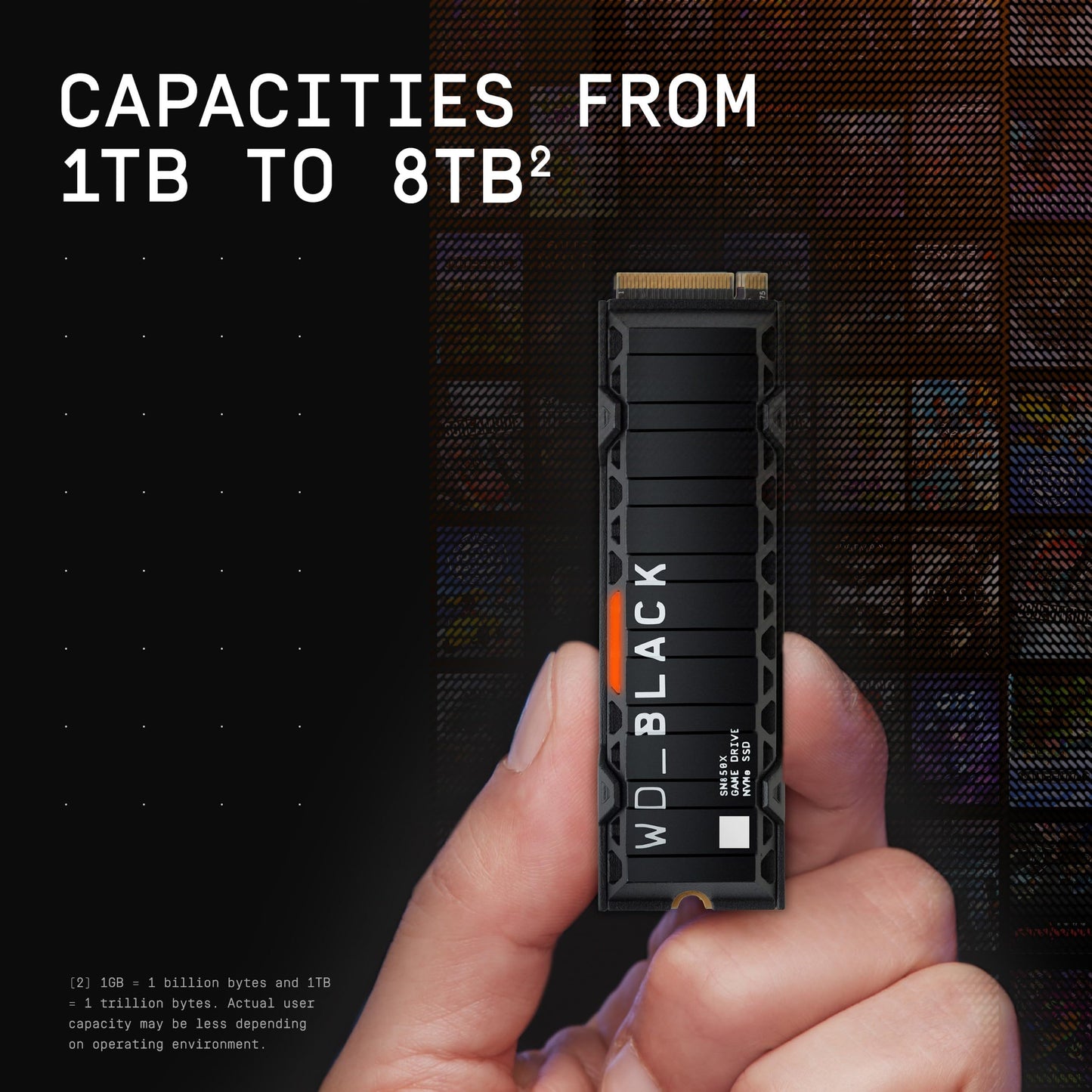 WD_BLACK SN850X NVMe SSD with Heatsink 2 TB internal SSD (gaming memory, PCIe Gen4 technology, read 7,300 MB/s, write 6,600 MB/s) - POWERED BY SANDISK - WDS200T2XHE