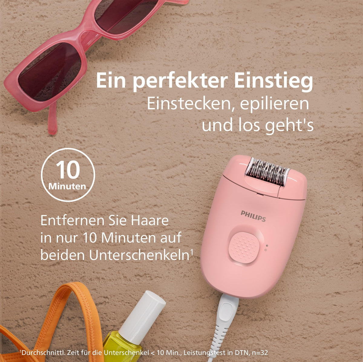 Philips Epilator Series 2000, wired epilator, hair removal device, model BRE229/00, black